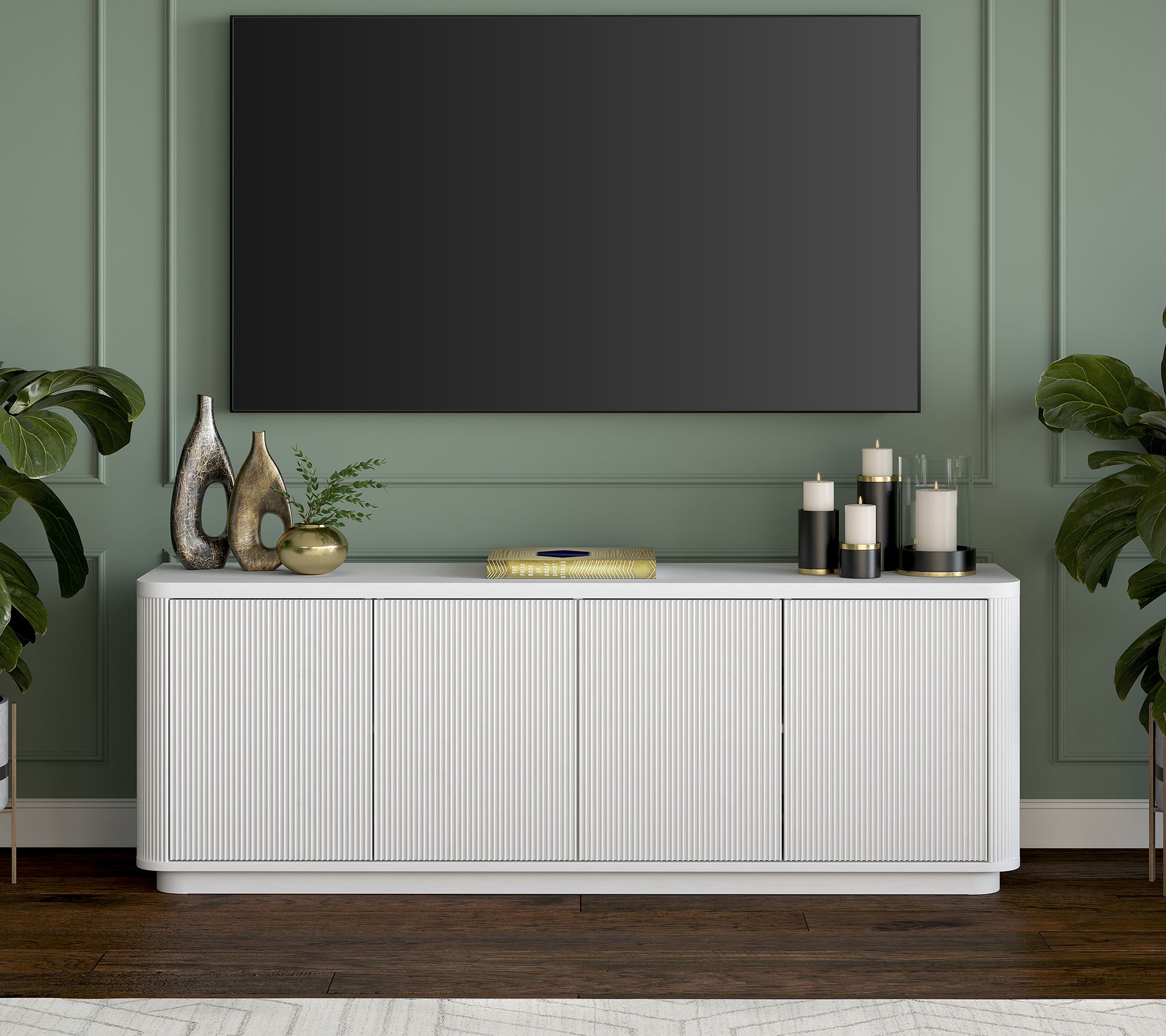 Hudson&Canal Easton Rectangular TV Stand for TV's up to 75"