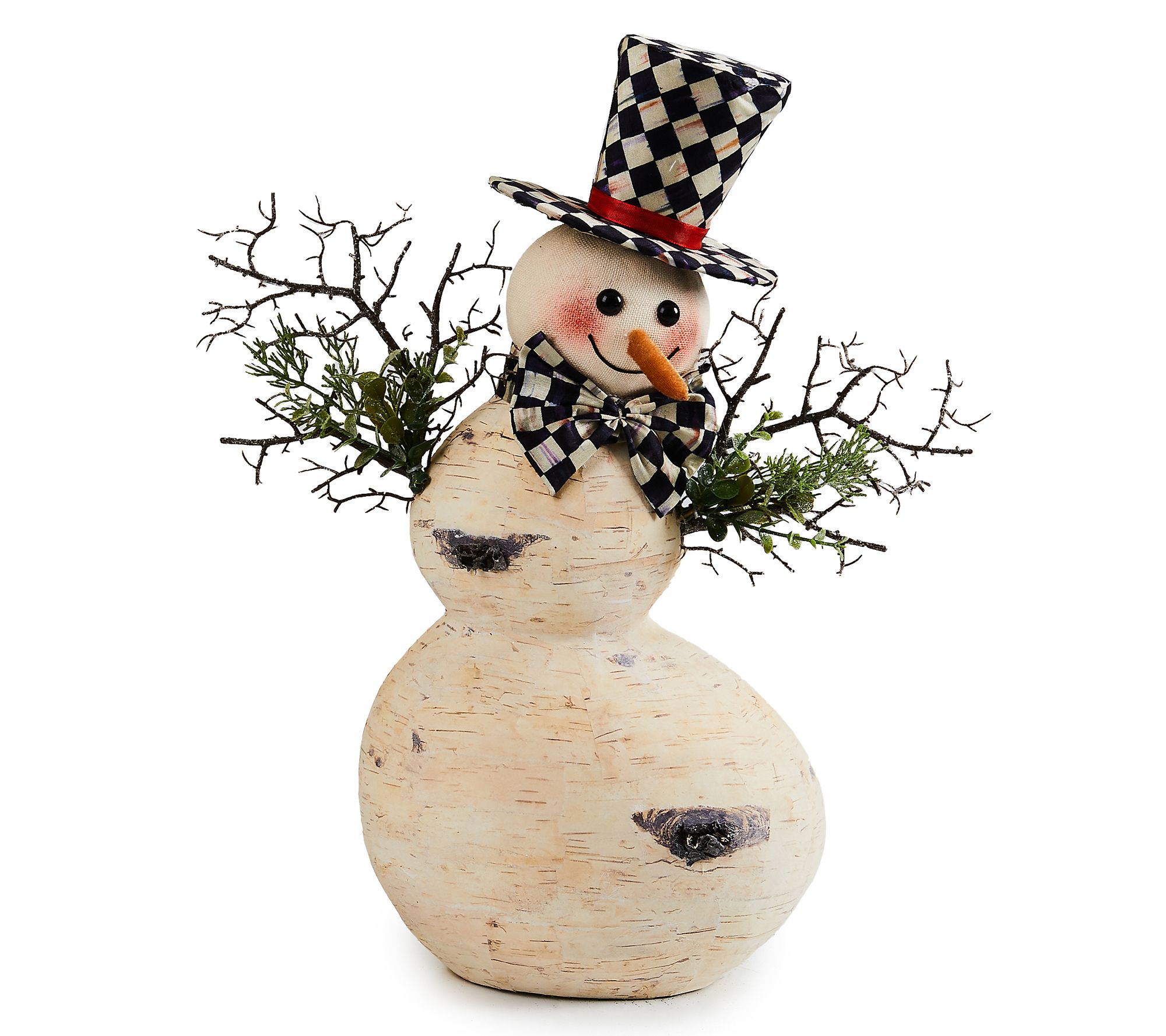 MacKenzie-Childs Farmhouse Small Birch Snowman Figurine