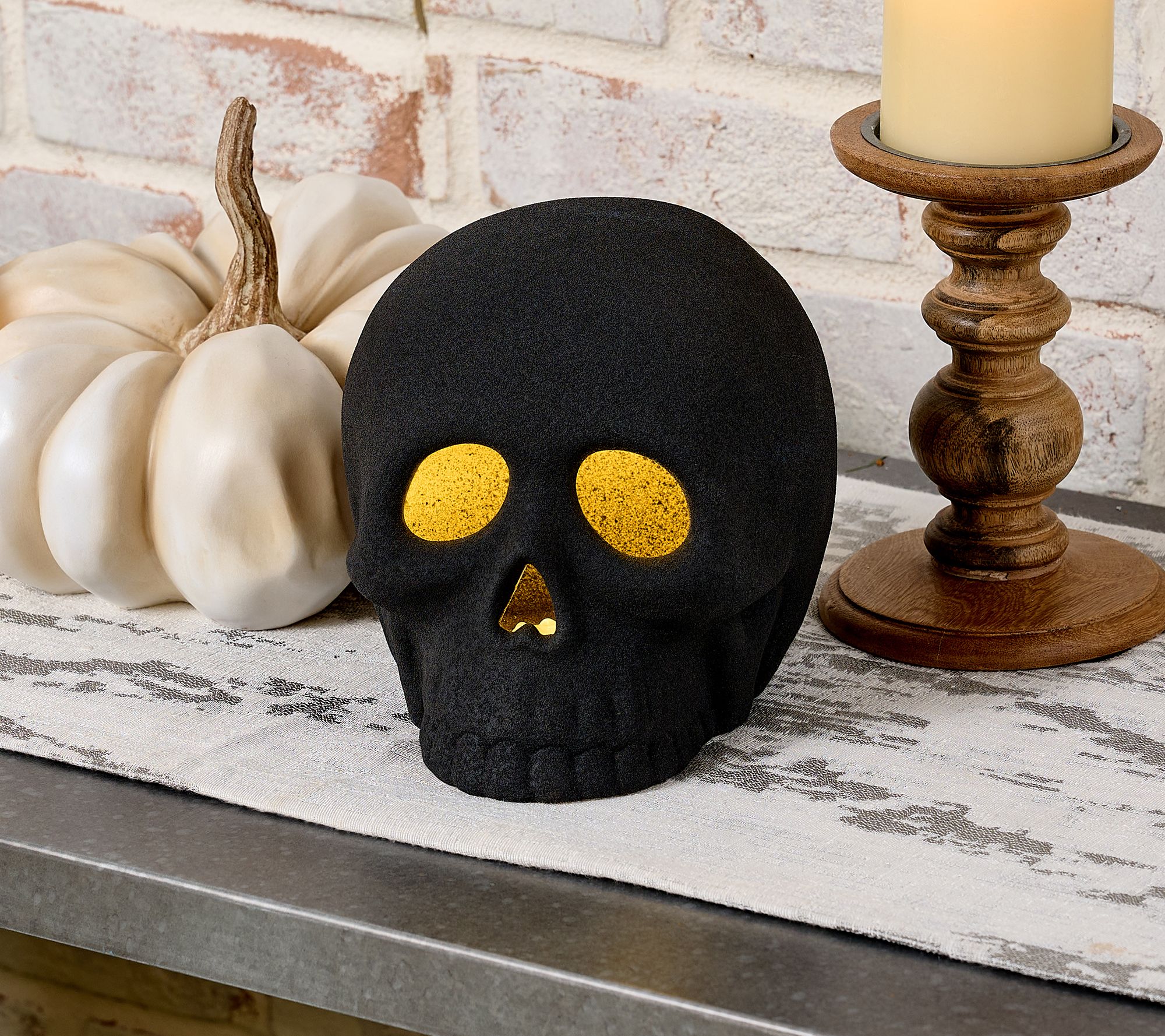 "As Is" Martha Stewart 7" Illuminated Tabletop Skull with Remote