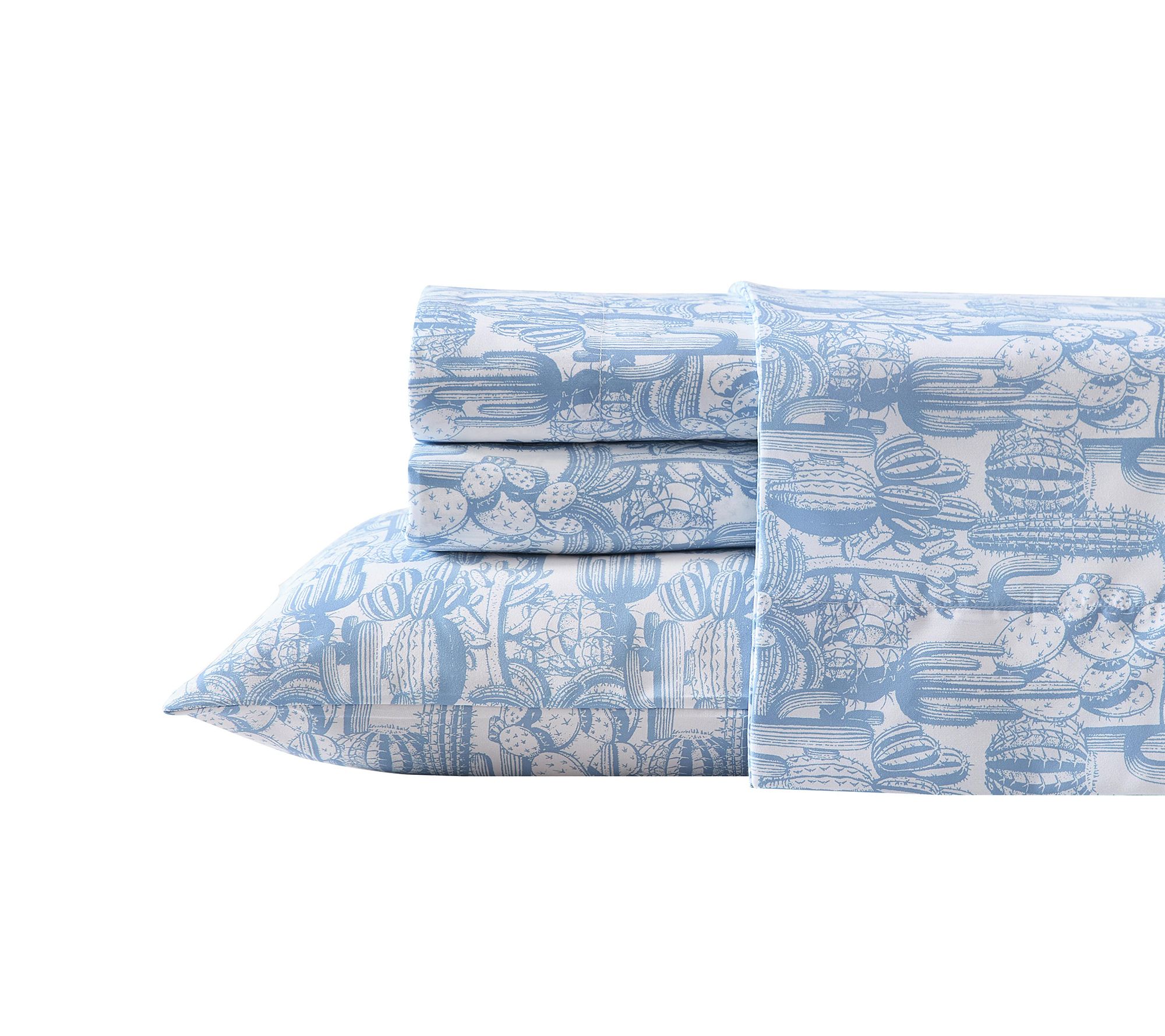 Wrangler Cactus Toile Blue King Microfiber Sheet Set