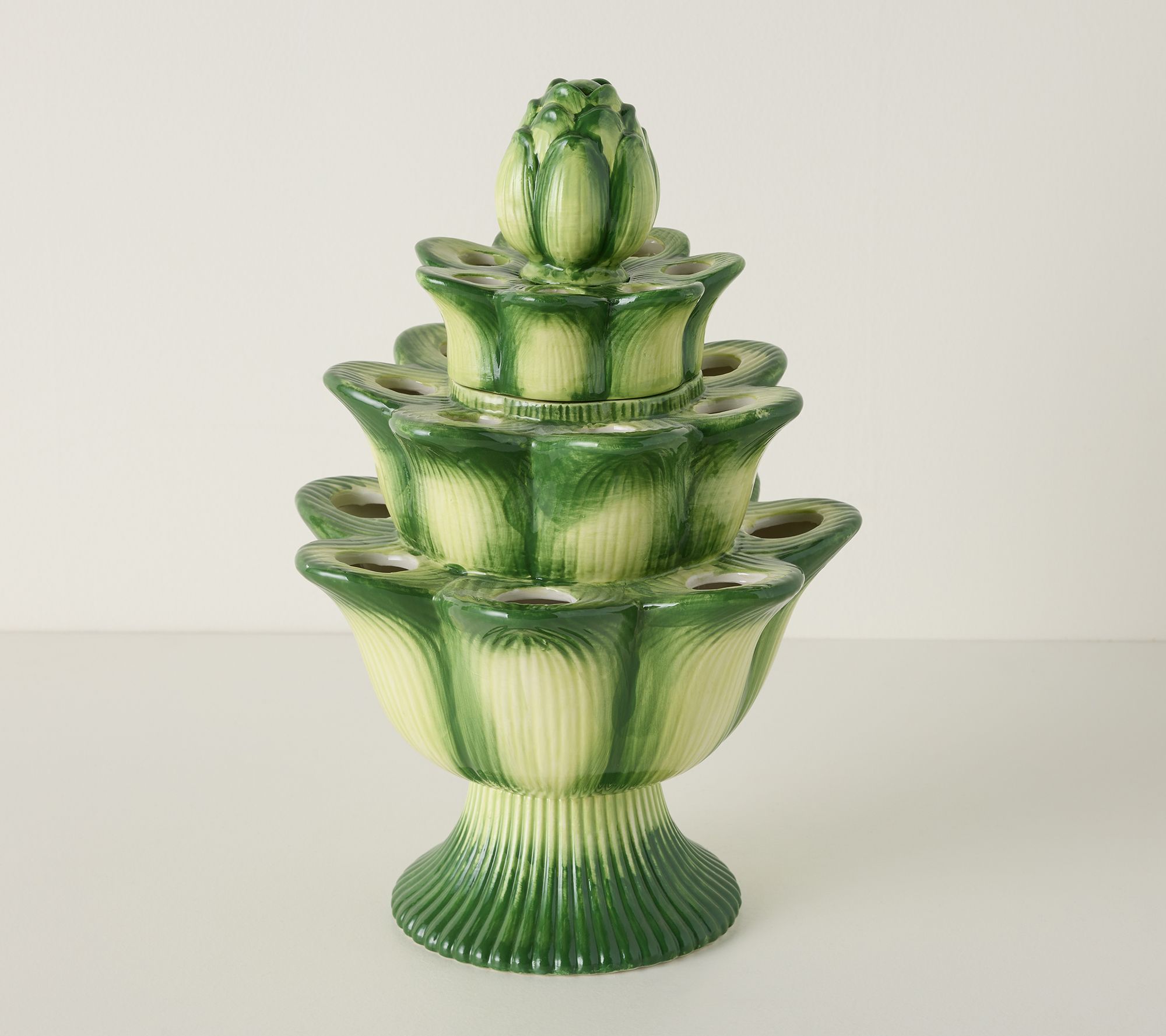 Presley Pierce 13" Ceramic Holiday Artichoke Tulipiere