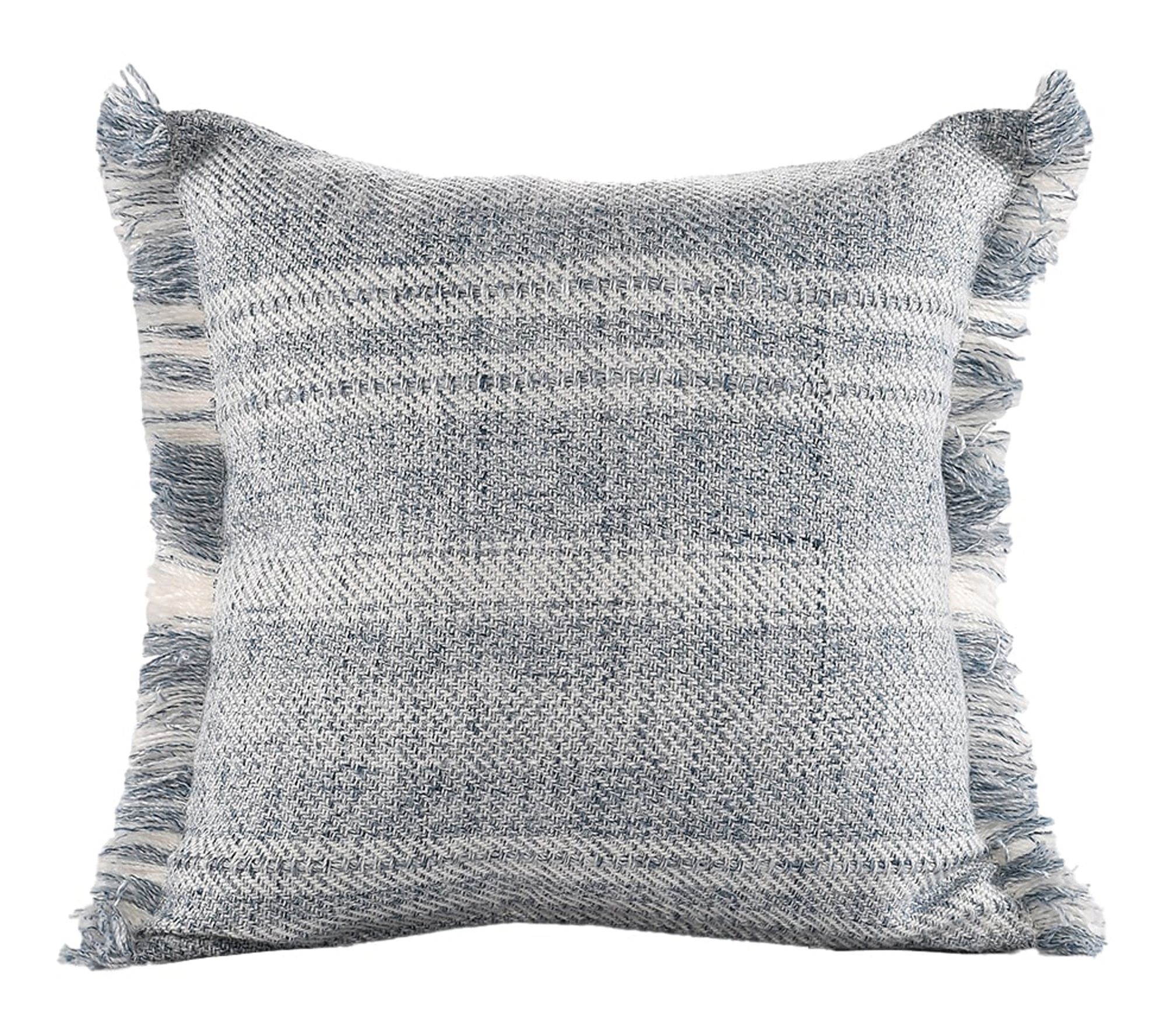  Ox Bay Gray/Ivory Striped Down Alternative Pillow, 20" x 20"