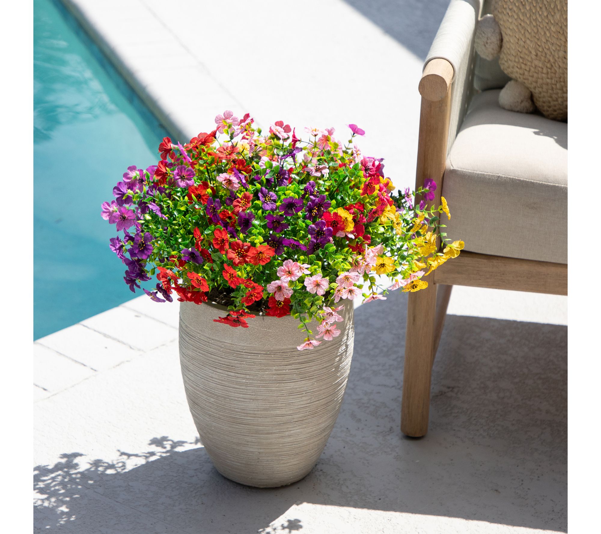  Nearly Natural 13-in UV Resistant Daisy Bush -Set of 12