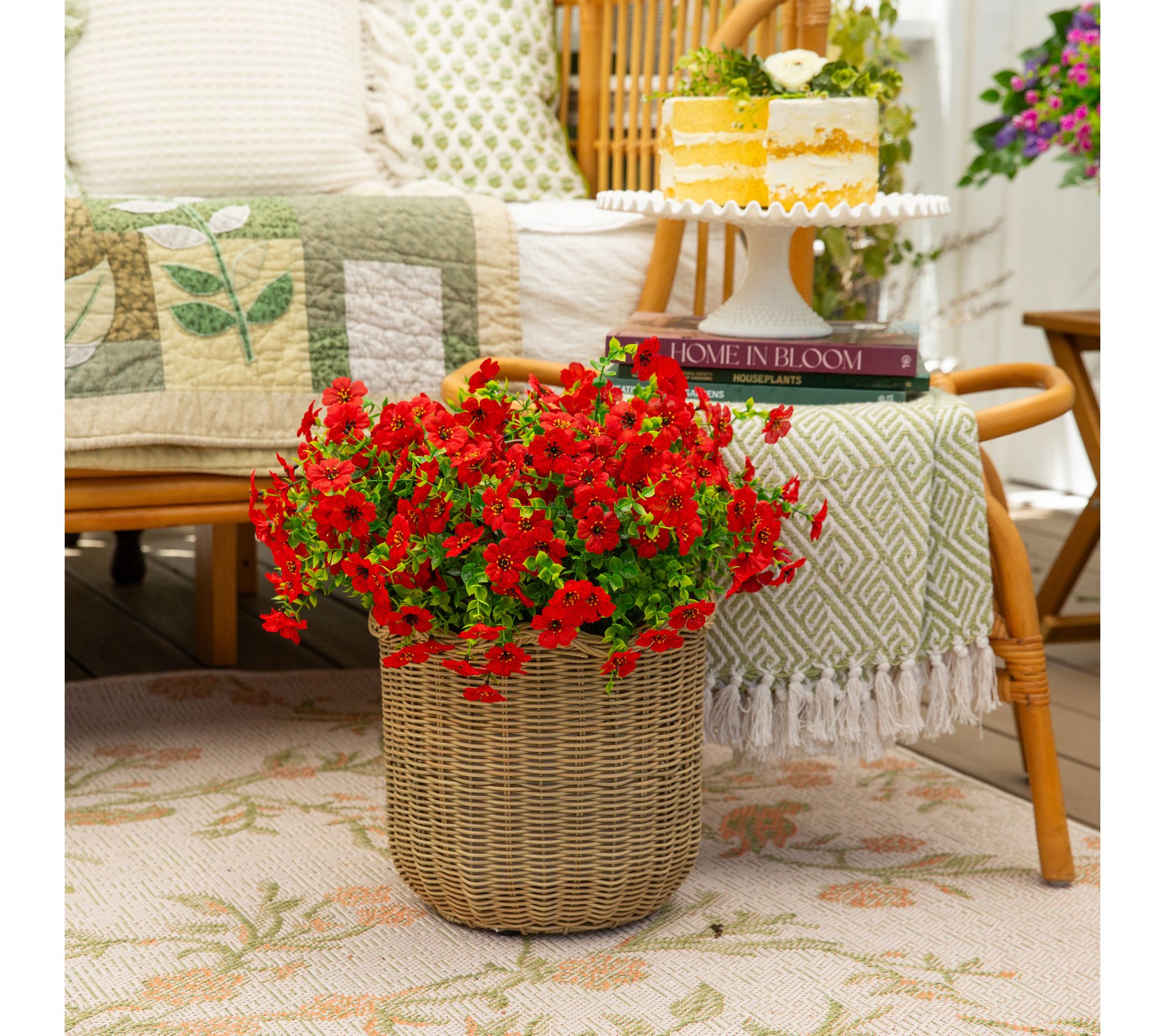 Nearly Natural 13-in UV Resistant Daisy Bush -Set of 12