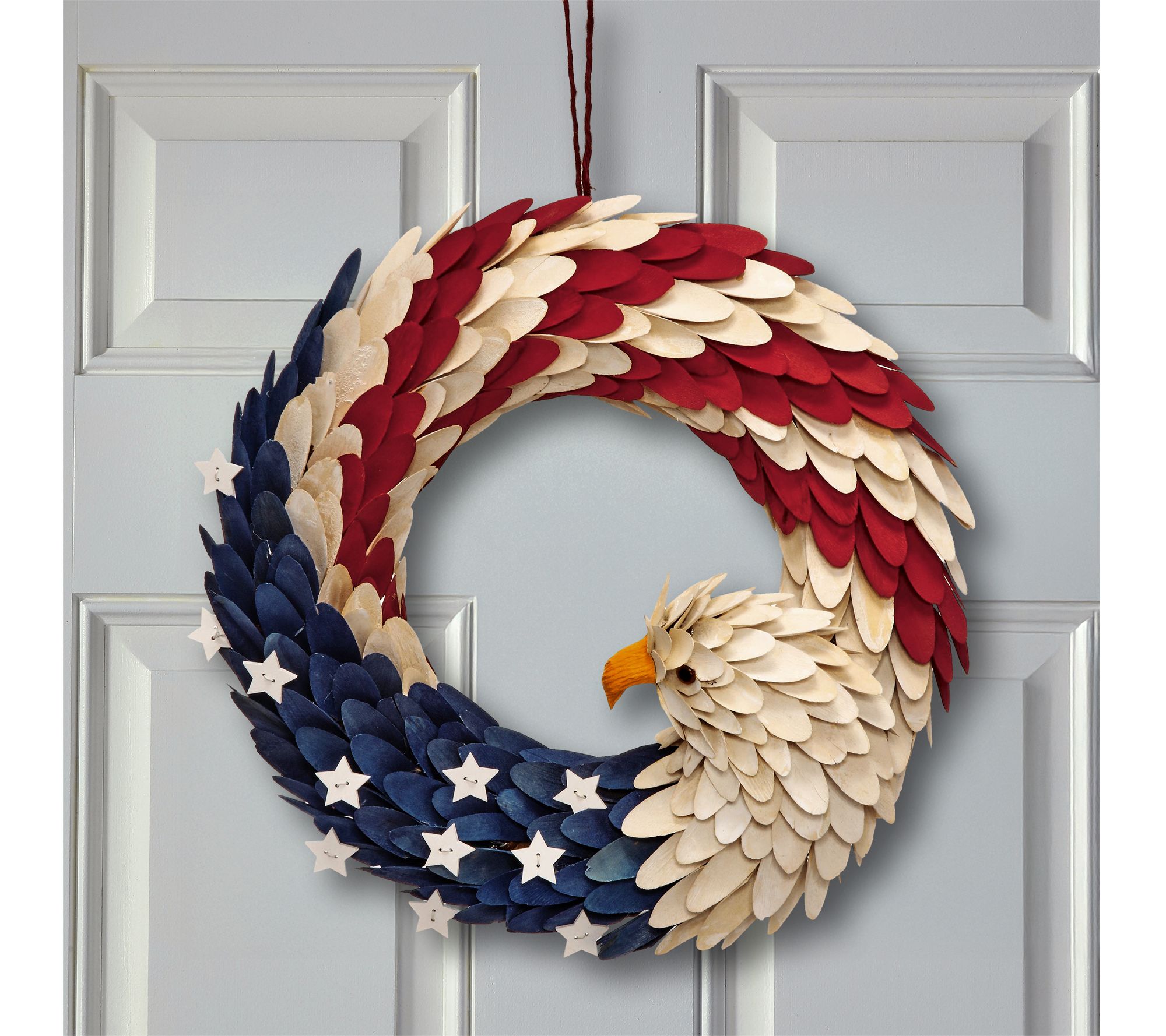 16" Woodchip Eagle Head Wreath By Valerie