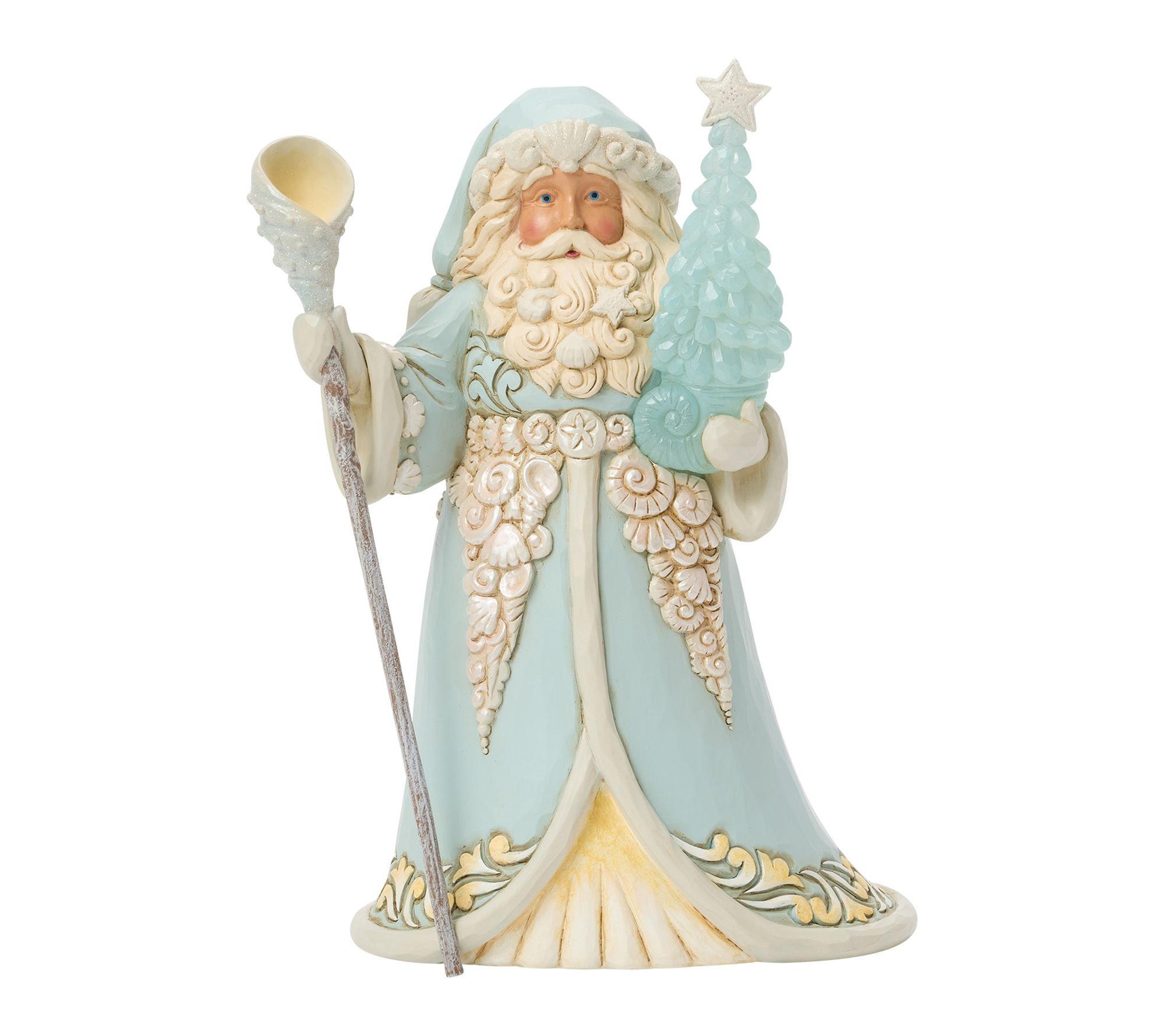 Jim Shore Heartwood Creek Santa with Sea Glass Tree Figurine