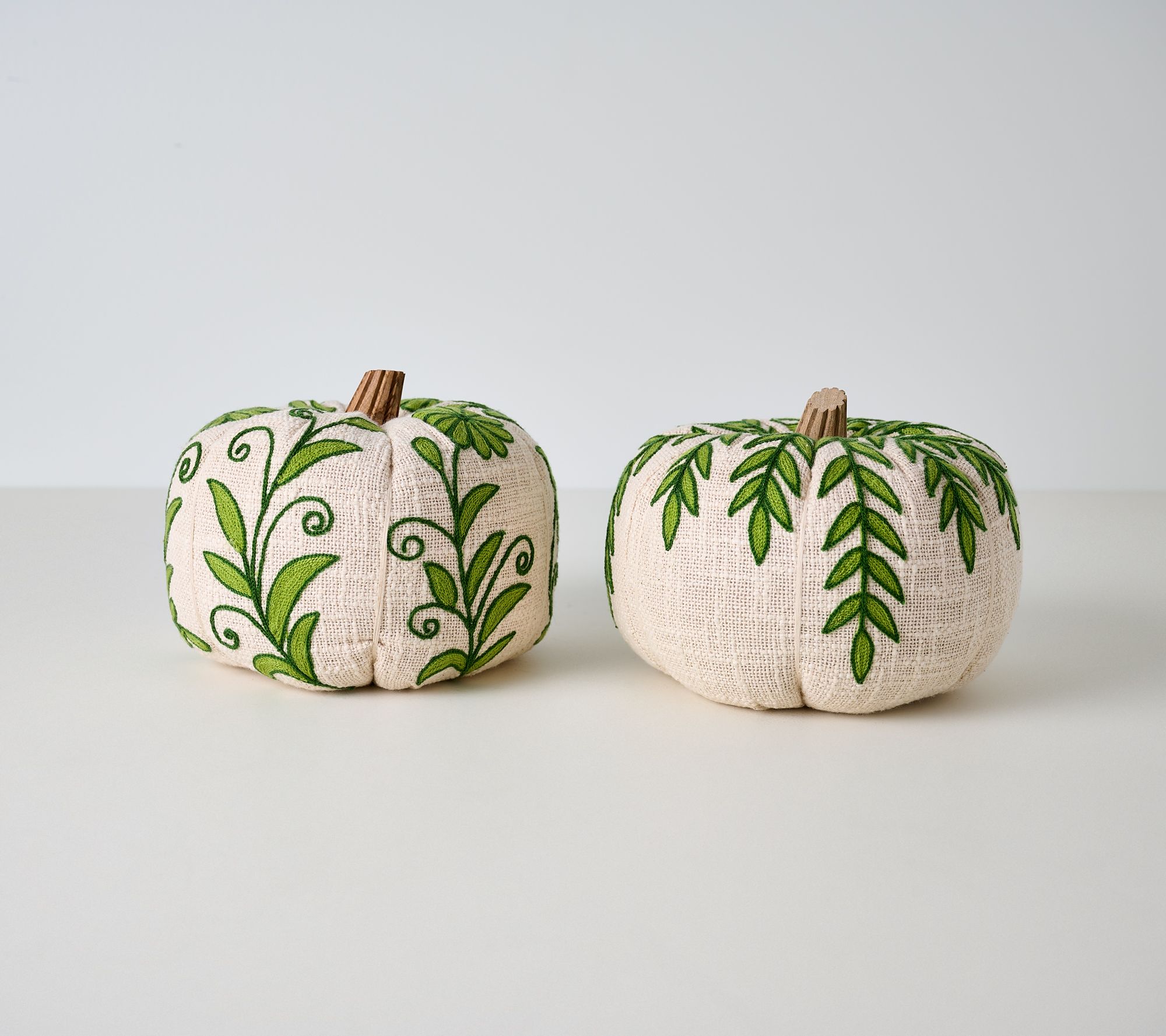 Set of 2 Floral Fabric Pumpkins by Valerie