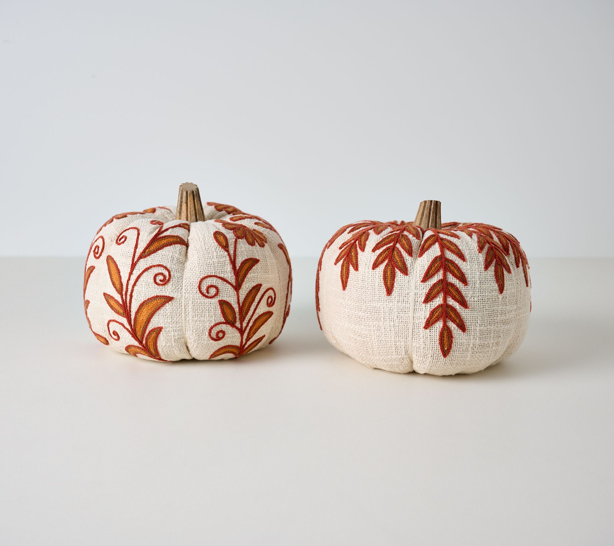 Set of 2 Floral Fabric Pumpkins by Valerie