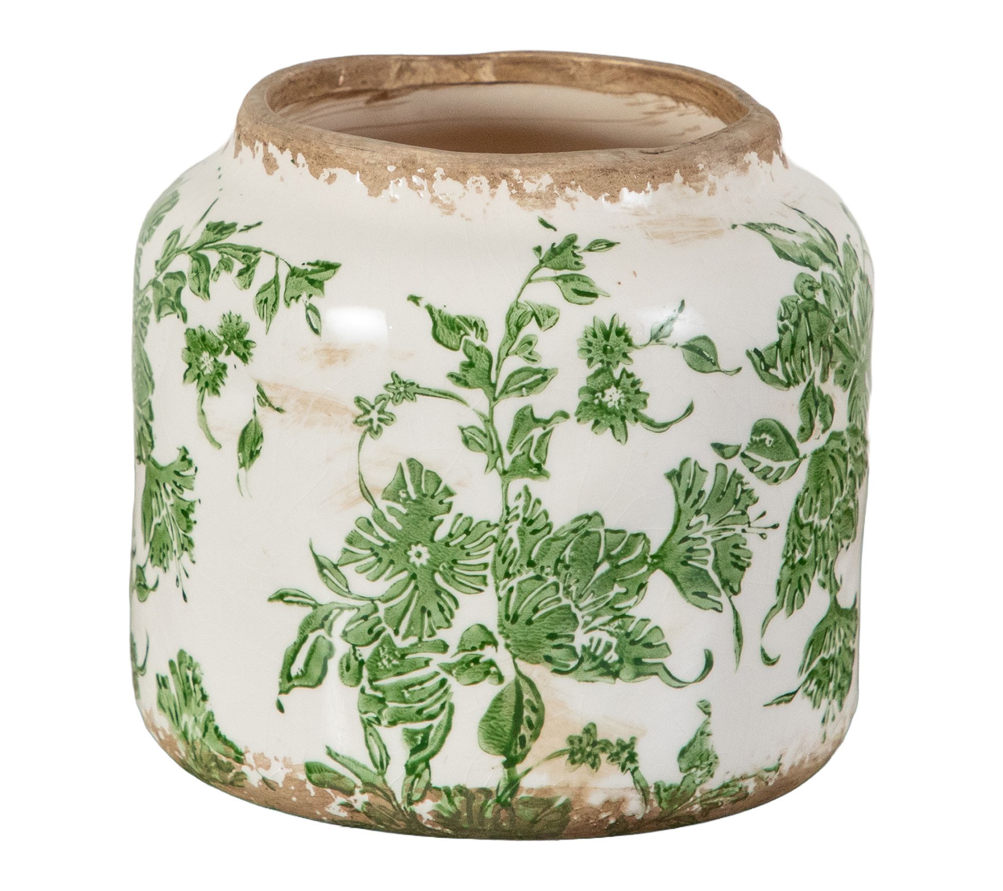 5.5-in Flower Print Planter by Nearly Natural