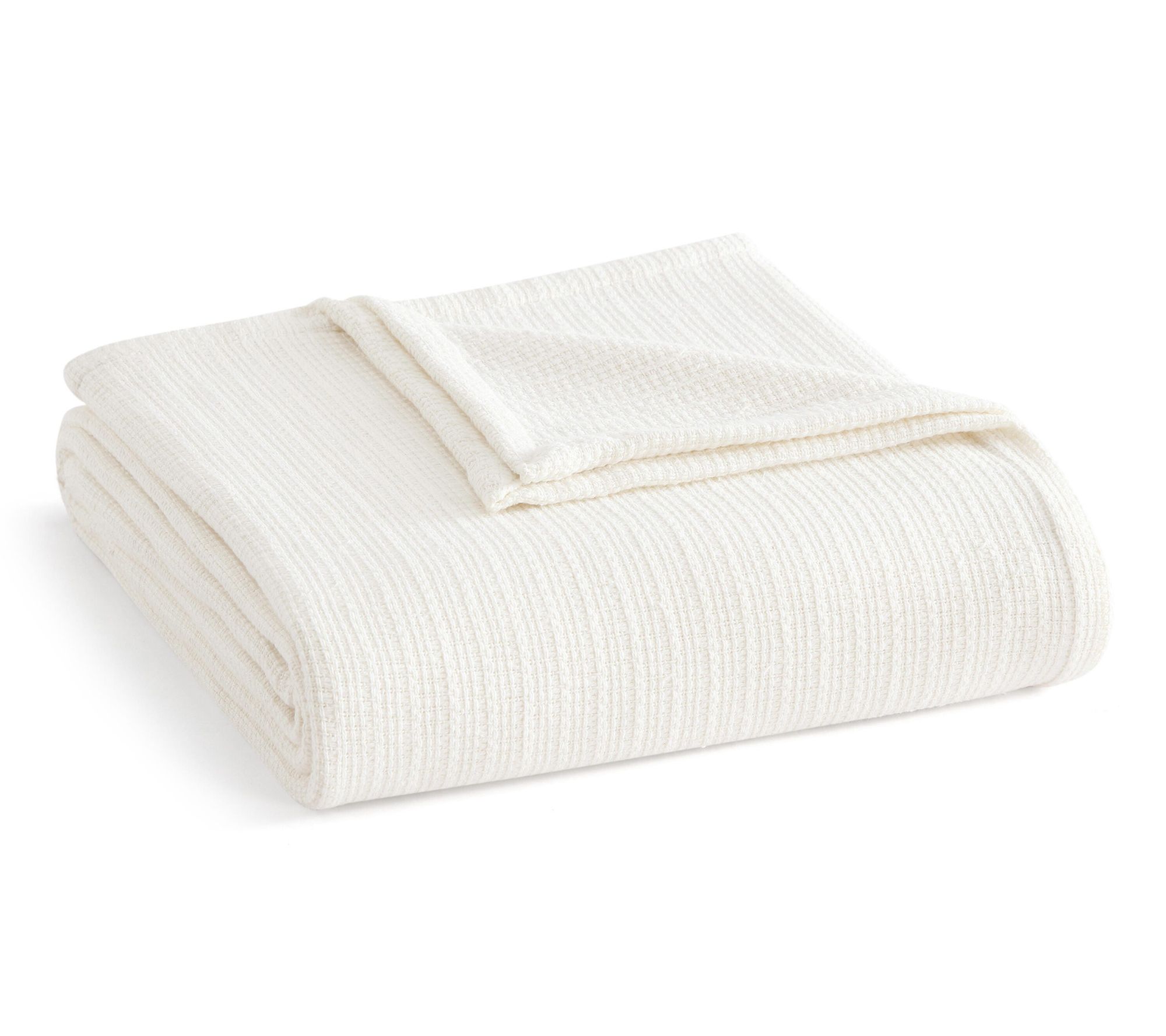 Martha Stewart Bedford Tile Pearl White CottonQueen Blanket
