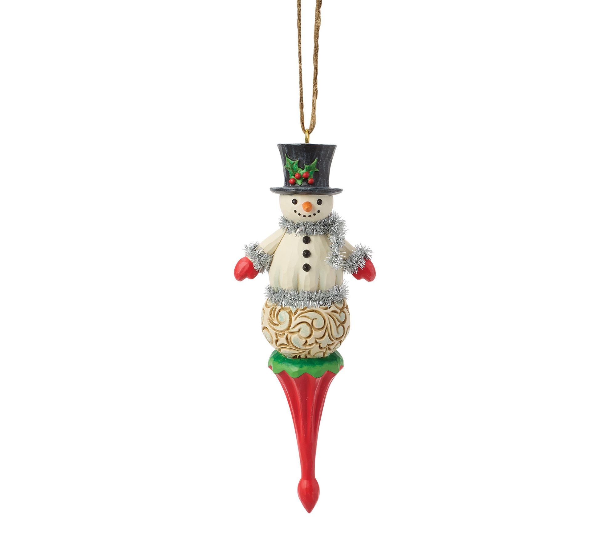 Jim Shore Heartwood Creek Snowman Finial Hanging Ornament
