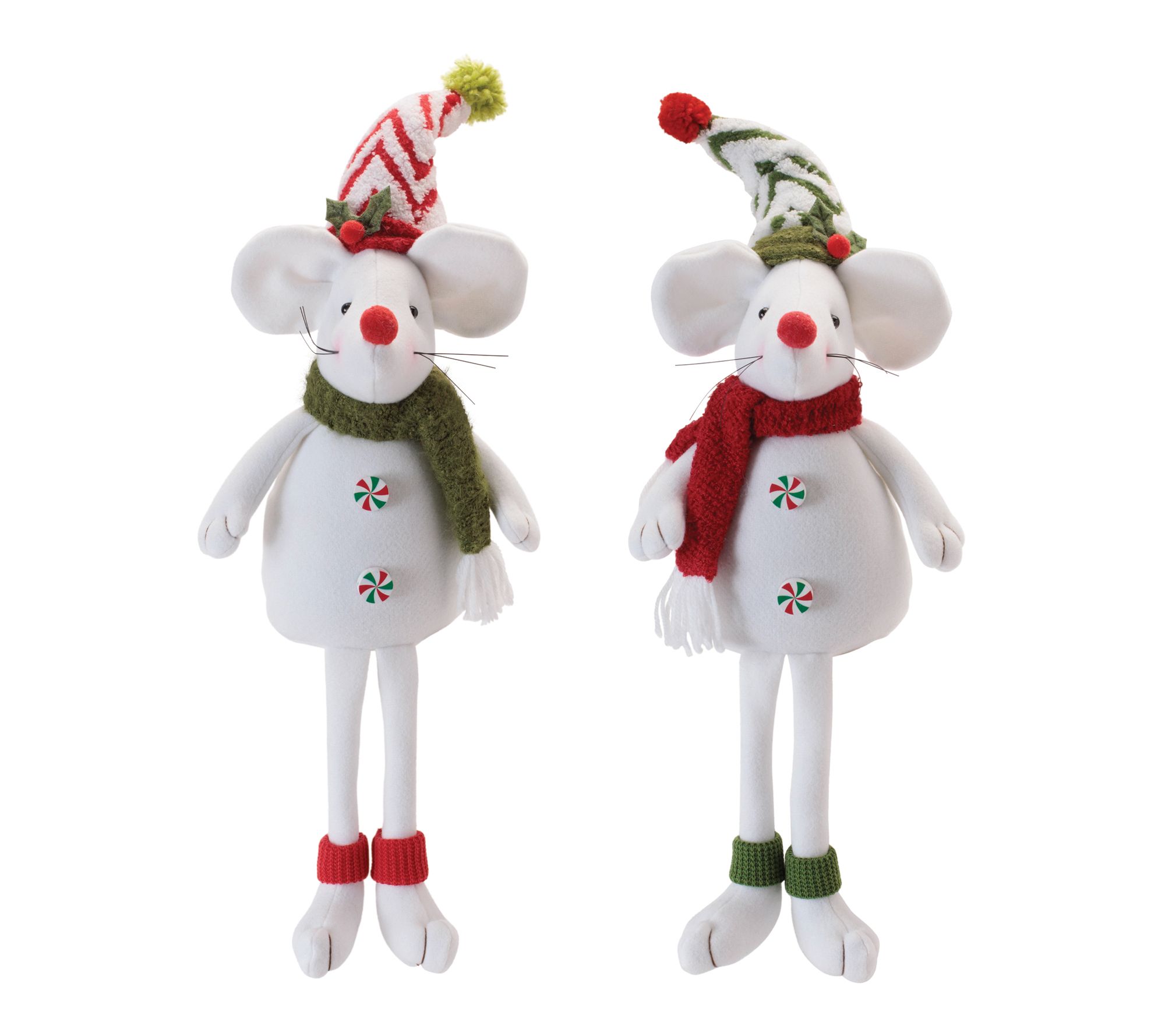 Melrose Holiday Plush Mouse Figurines (Set of 2)