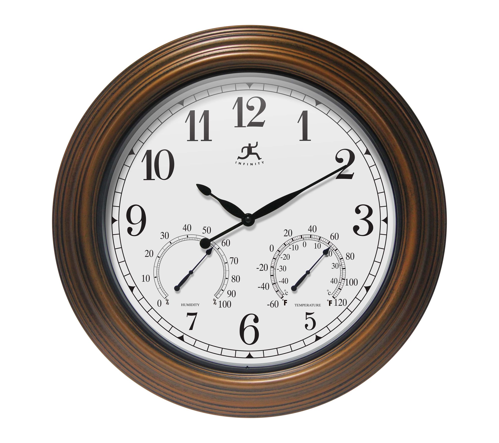 Infinity Instruments Tempest In-Out Metal Clock, Gold, 18.5"
