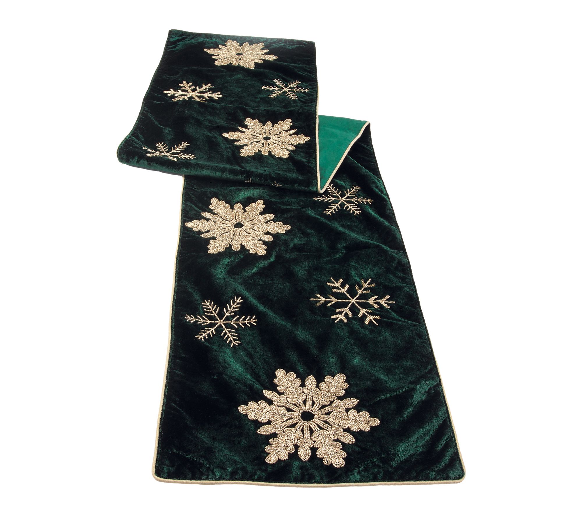 Melrose Embroidered Snowflake Table Runner 72"L