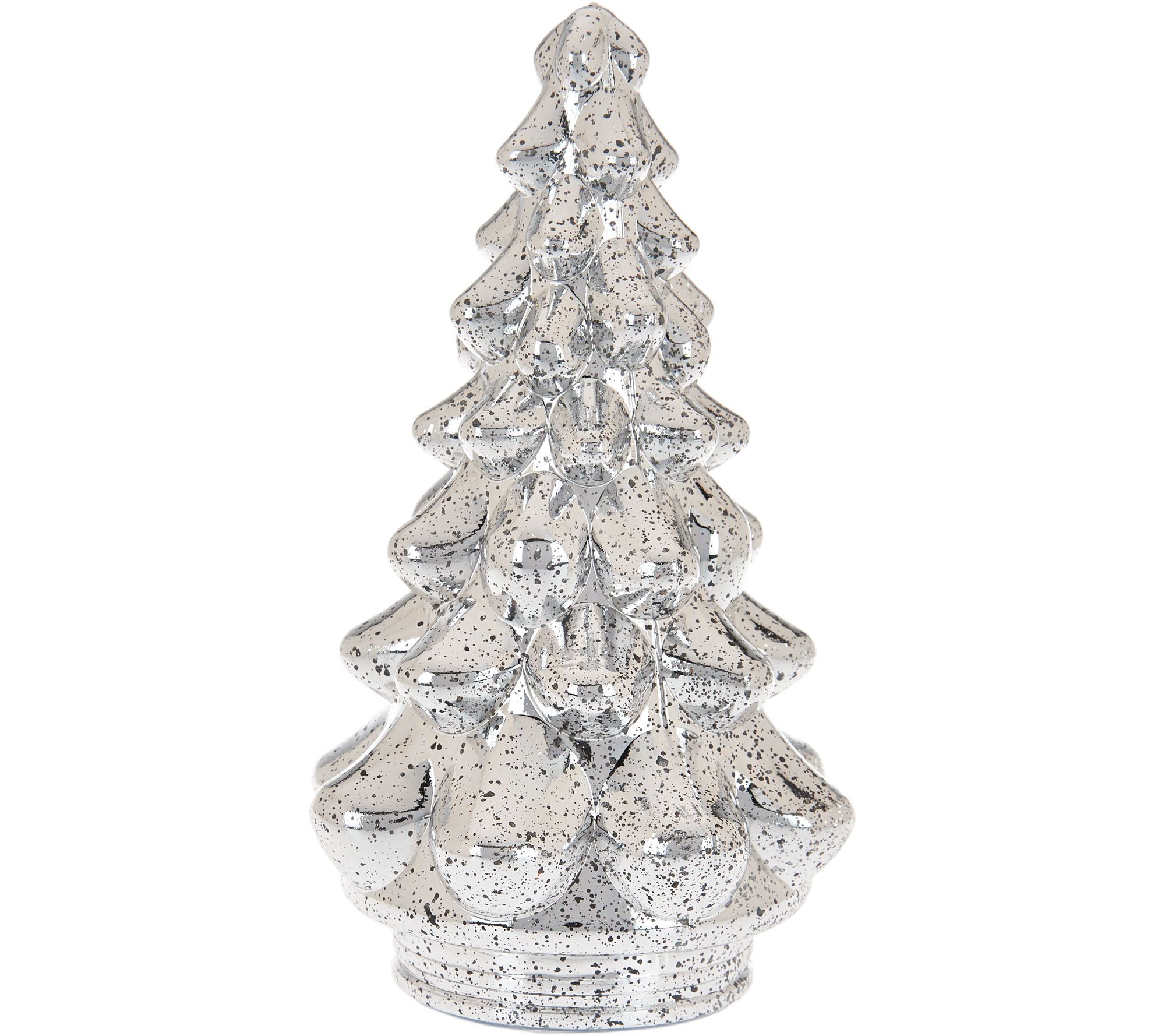 Set of 3 Illuminated Mercury Glass Graduated Christmas Trees - QVC.com