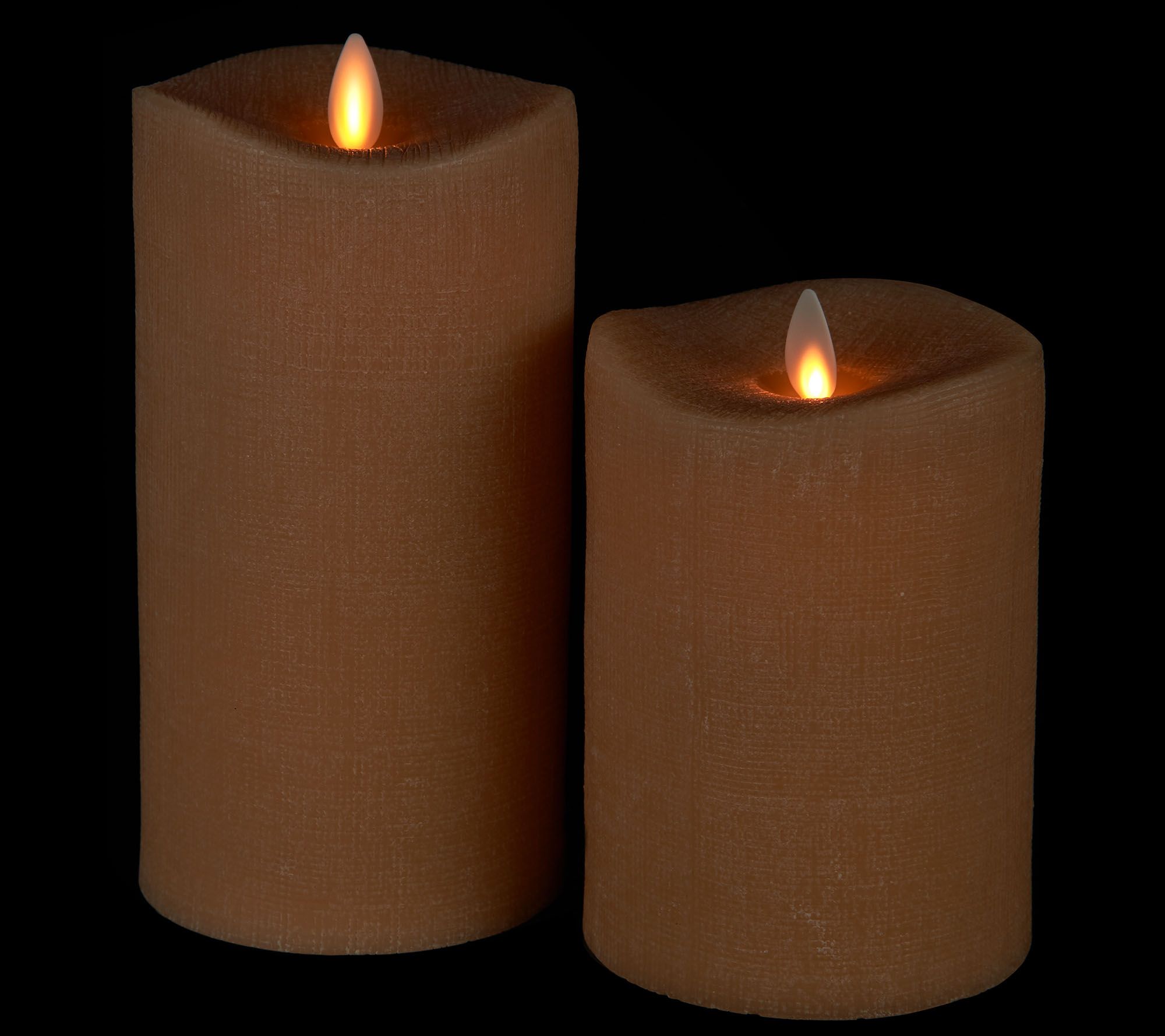 Bethlehem Lights Set of 2 5" & 7" Moving Flame Touch Candle w/Remote