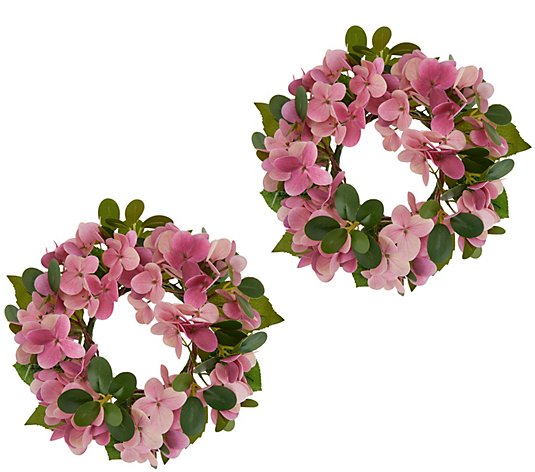 Set of 2 Hydrangea Candle Rings by Valerie
