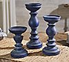 Set of 3 Wood-like Pedestal Candle Holders by Valerie, 1 of 3
