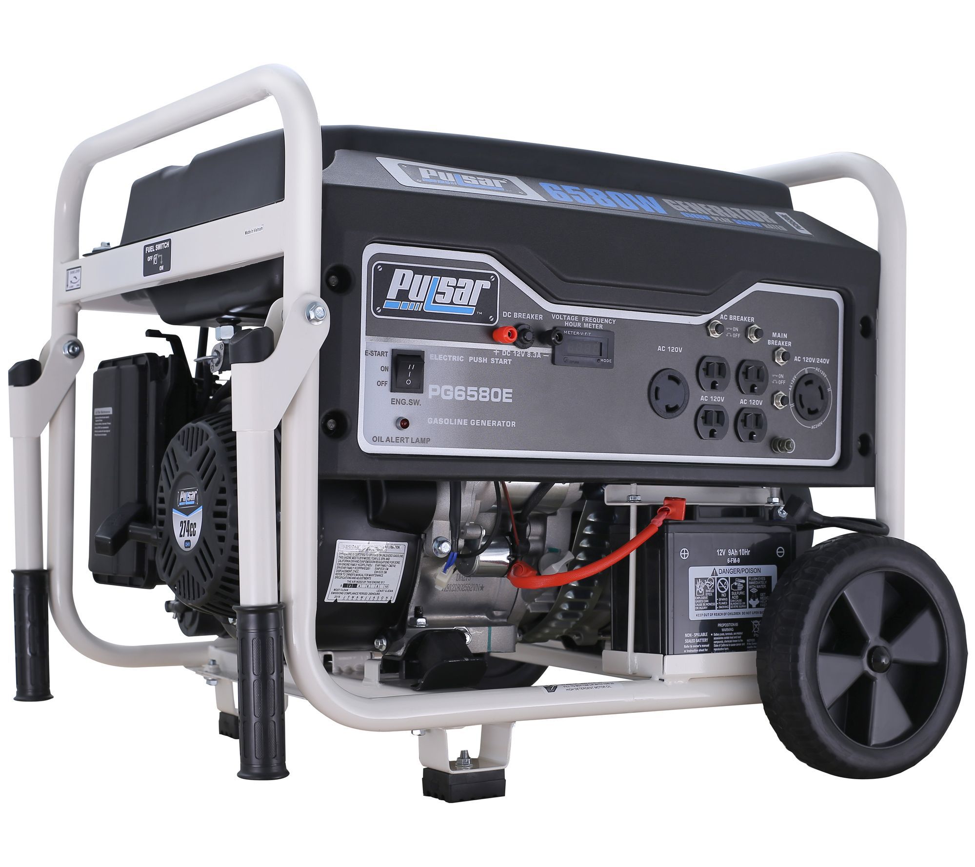 Pulsar 6,580 Peak Watt Gas-Powered Portable Generator