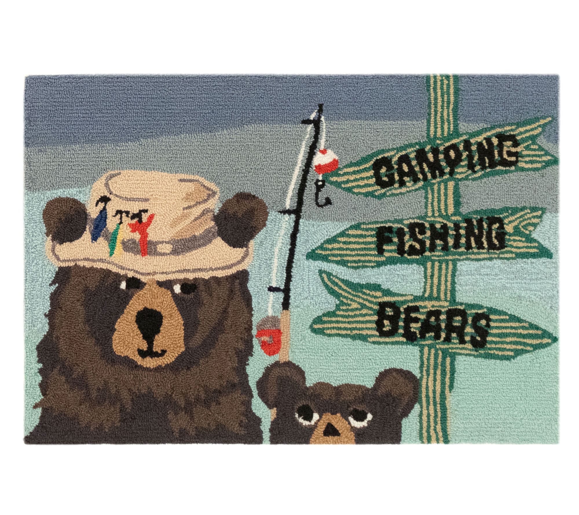 Liora Manne Frontporch Fishing Bears Rug 20" x30"
