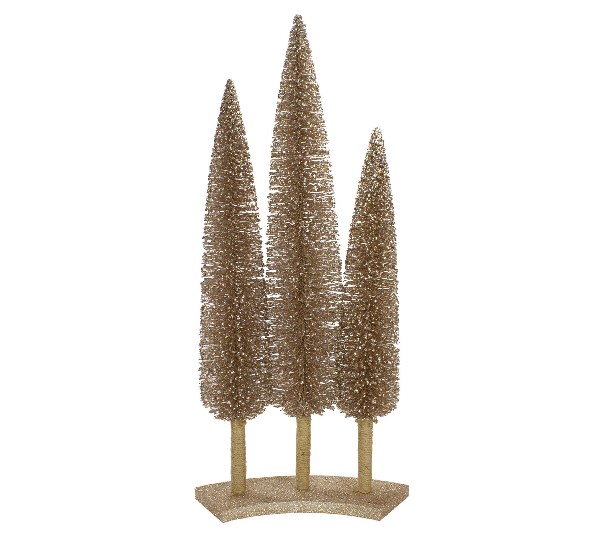Northlight Set of 3 Rose Gold Sisal Trees Table Top Decor 25"