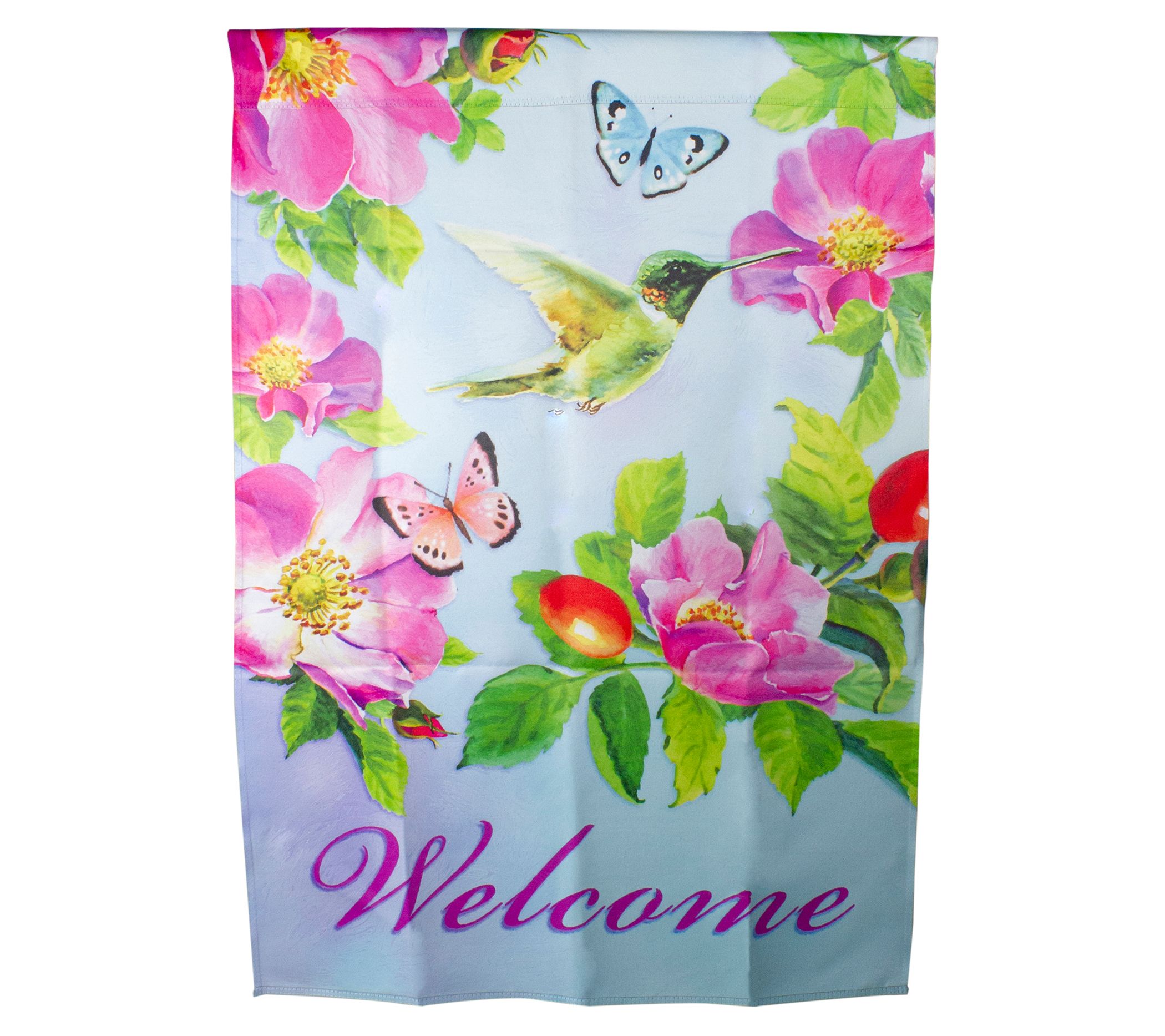 Northlight Welcome Hummingbird Floral House Fla28" x 40"