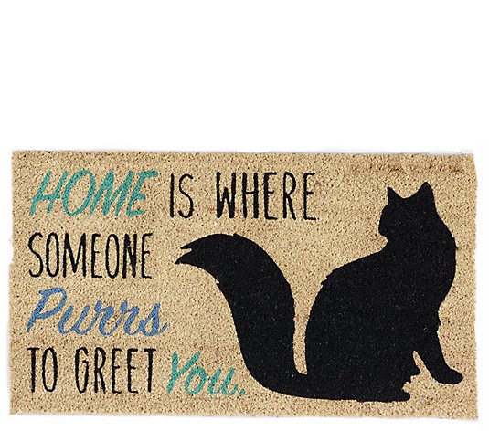 Cat Home Natural Coir Doormat with Nonslip Back