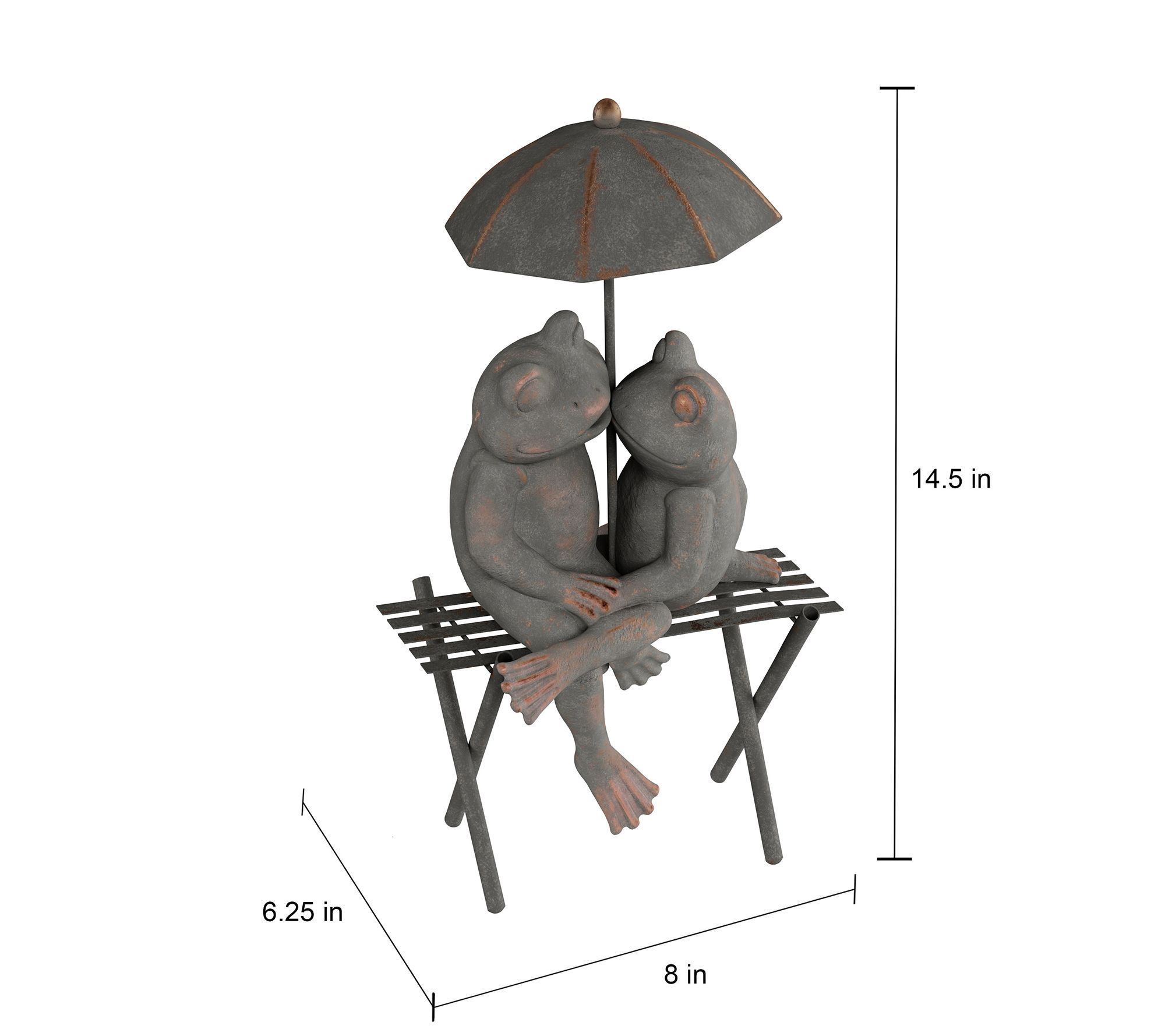 pure garden frog couple statue