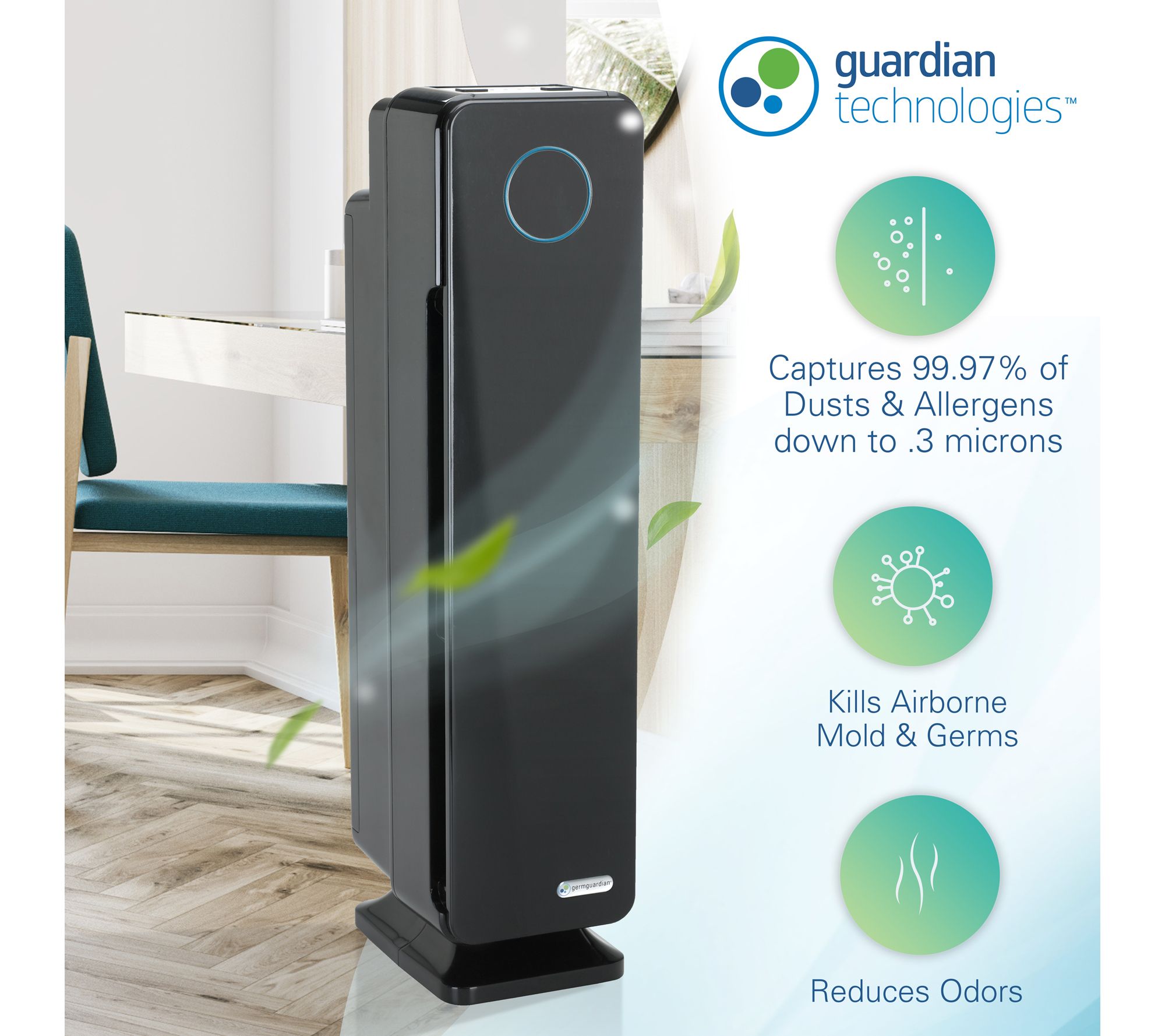 Germguardian Ac5300b Air Purifier With Hepa Filter, 28