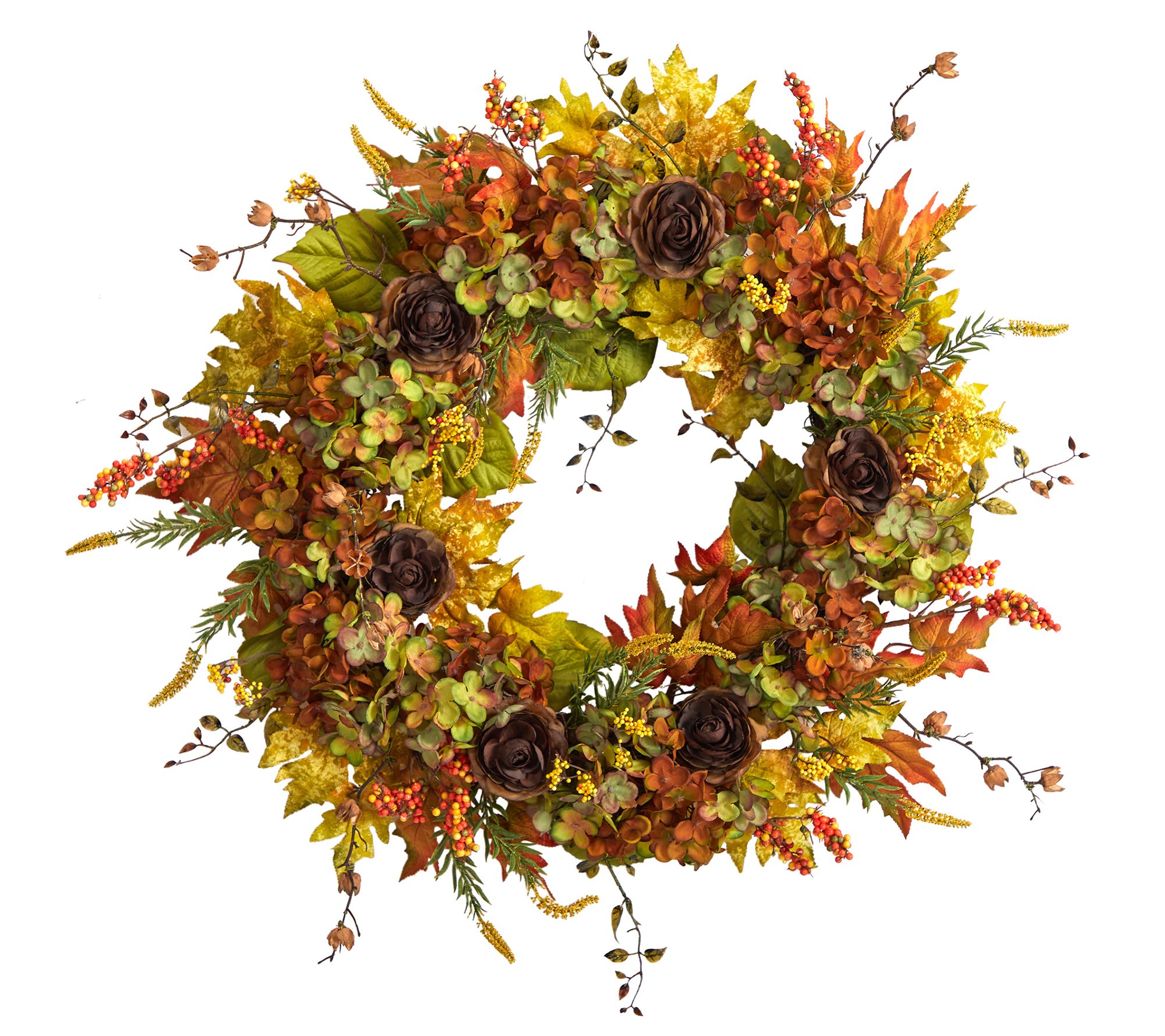 Nearly Natural 32" Fall Hydrangea & Maple Leafth