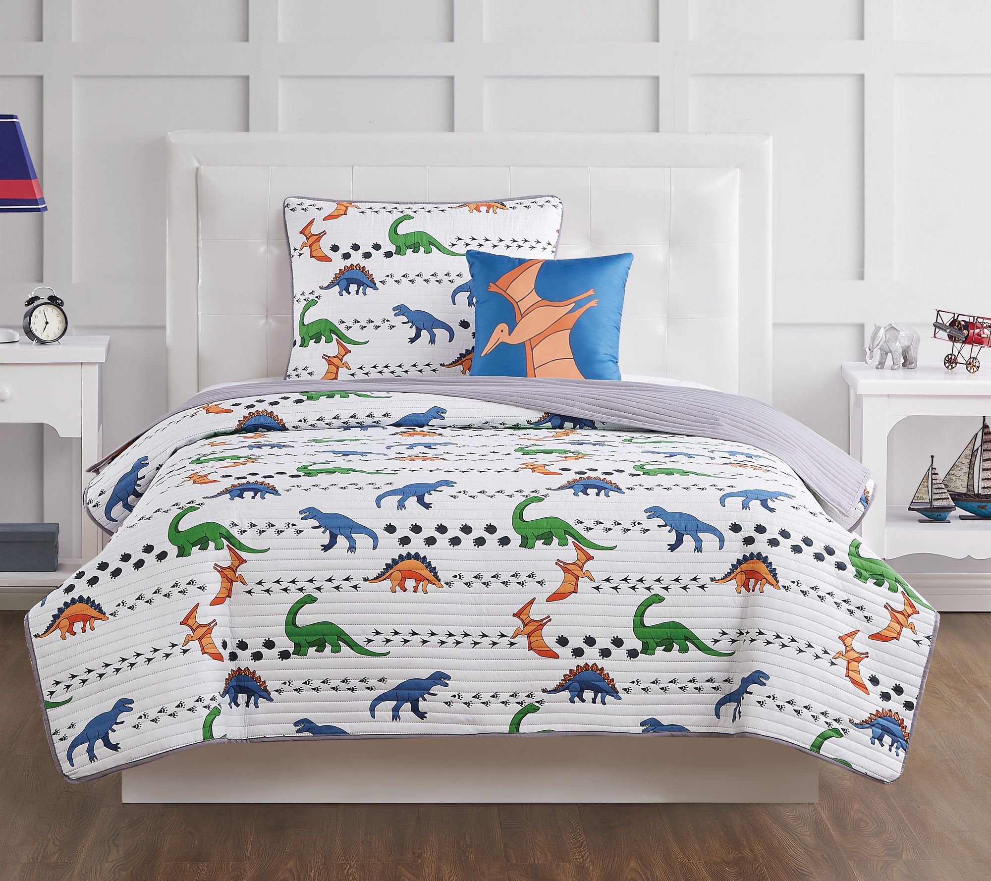 My World Dino Tracks Full 4-Piece Quilt Set