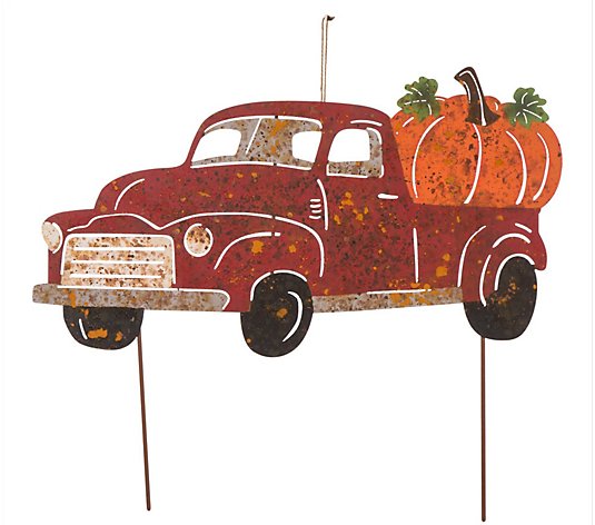 Glitzhome Fall Metal Vintage Truck Yard Stand or Hanging Decor