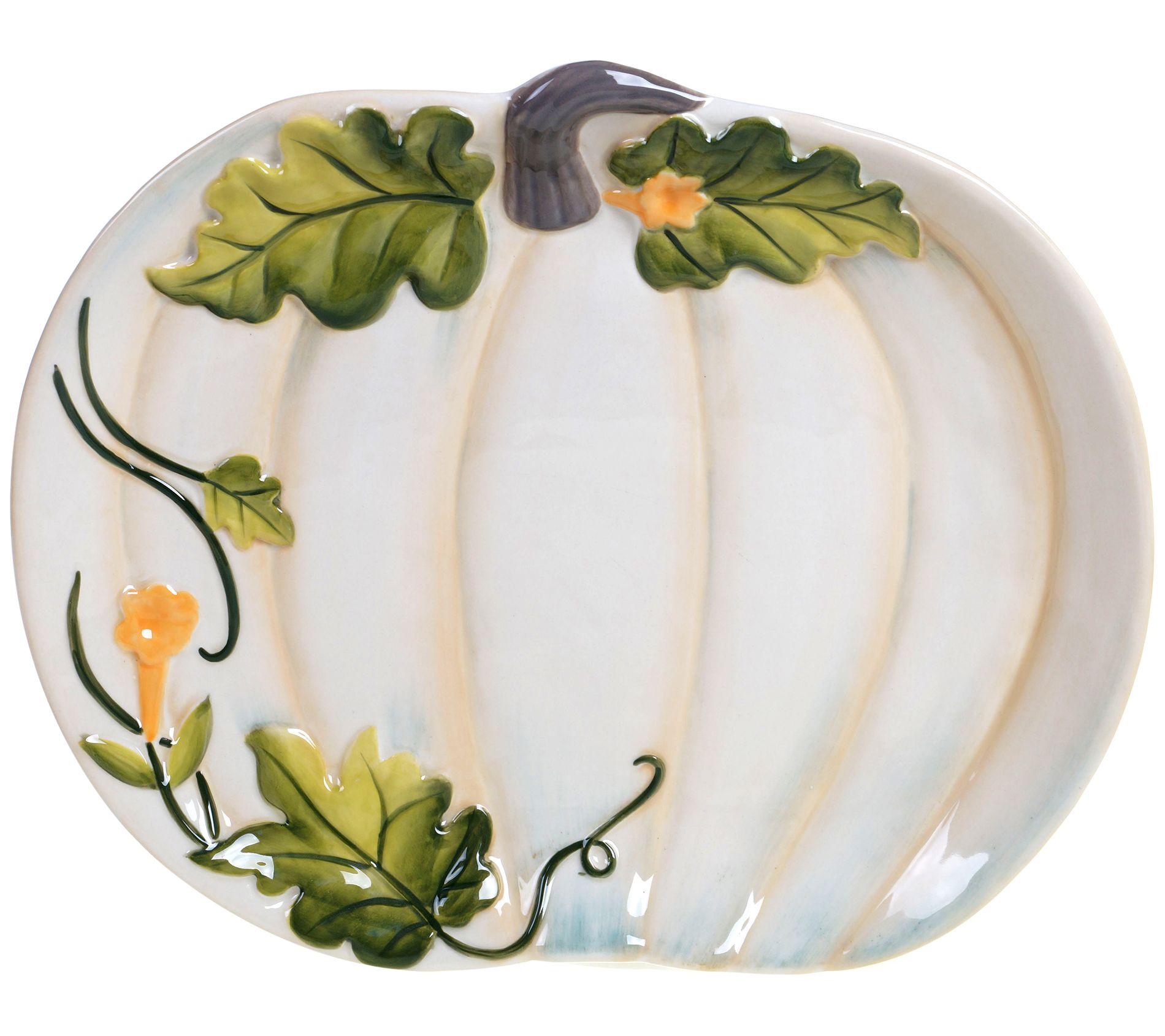 Certified International Harvest Gatherings Pumpkin Platter QVC
