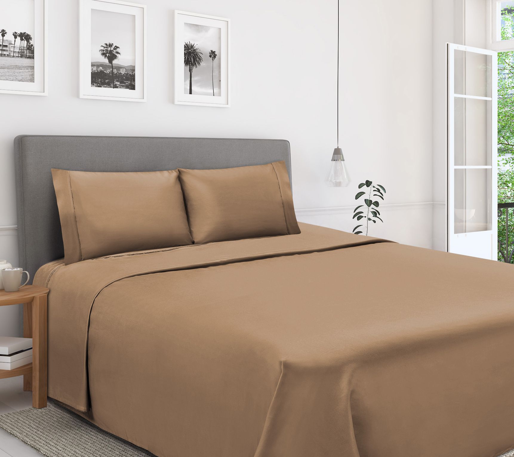 Superior 1200 T C Egyptian Cott on 4-Piece Sheet Set Full