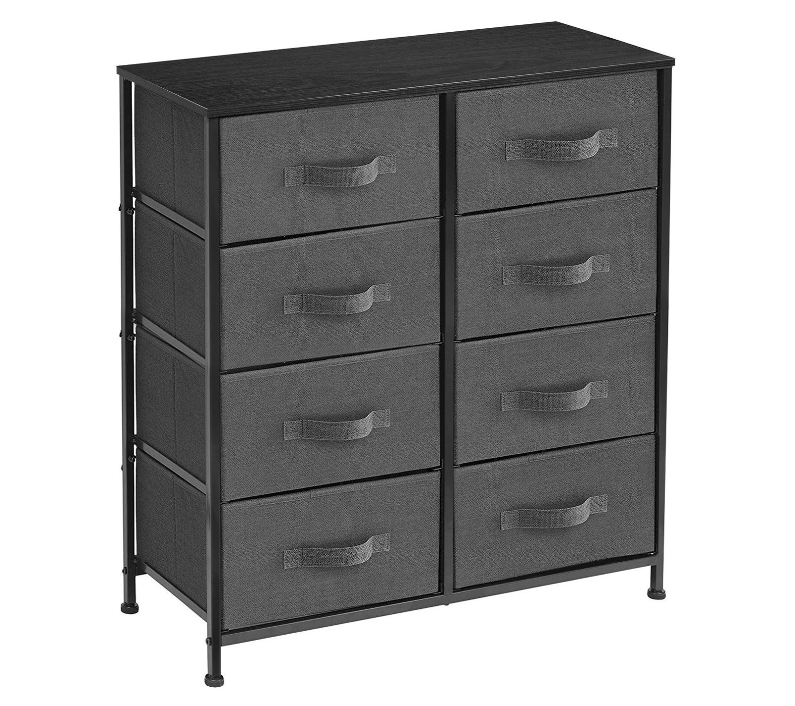 Sorbus 8 Drawer Dresser - Steel Frame, Wood Top, Fabric Bins