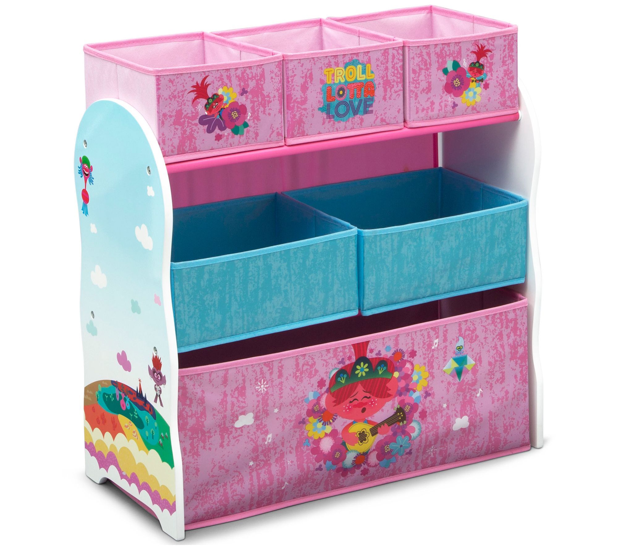 Trolls World Tour Design and Store 6-Bin Toy Organizer