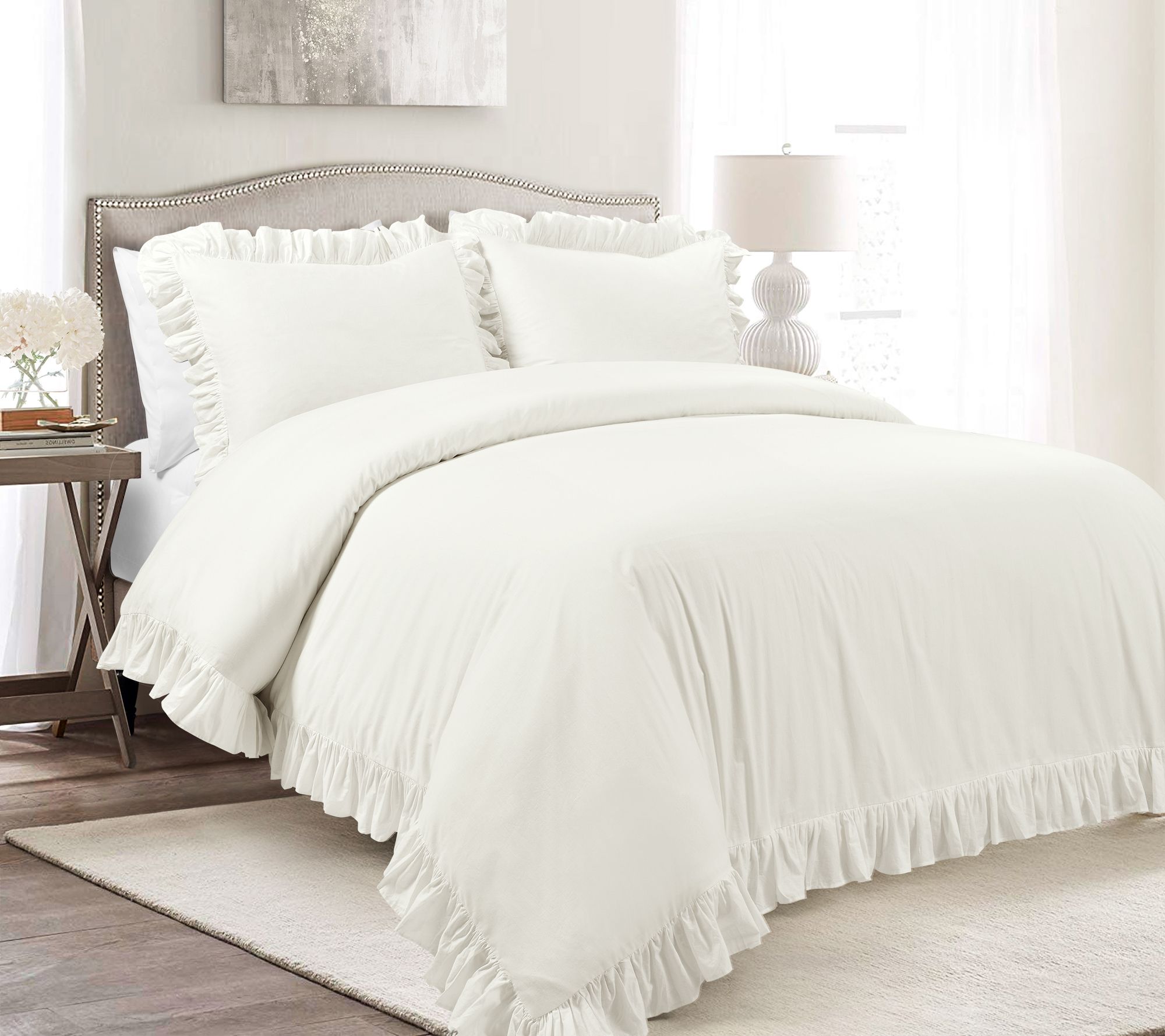 Reyna Cotton 3-Piece King Duvet Cover Set by Lush Decor