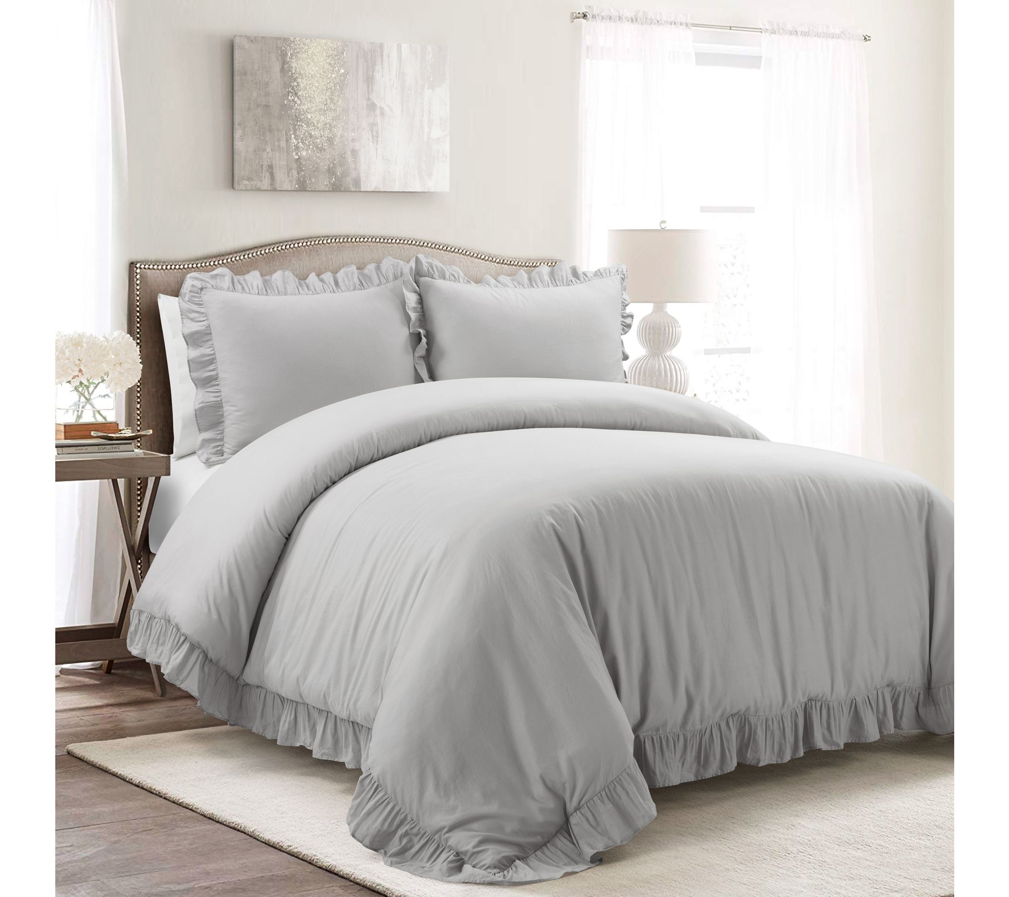 Reyna Cotton 3-Piece King Duvet Cover Set by Lush Decor