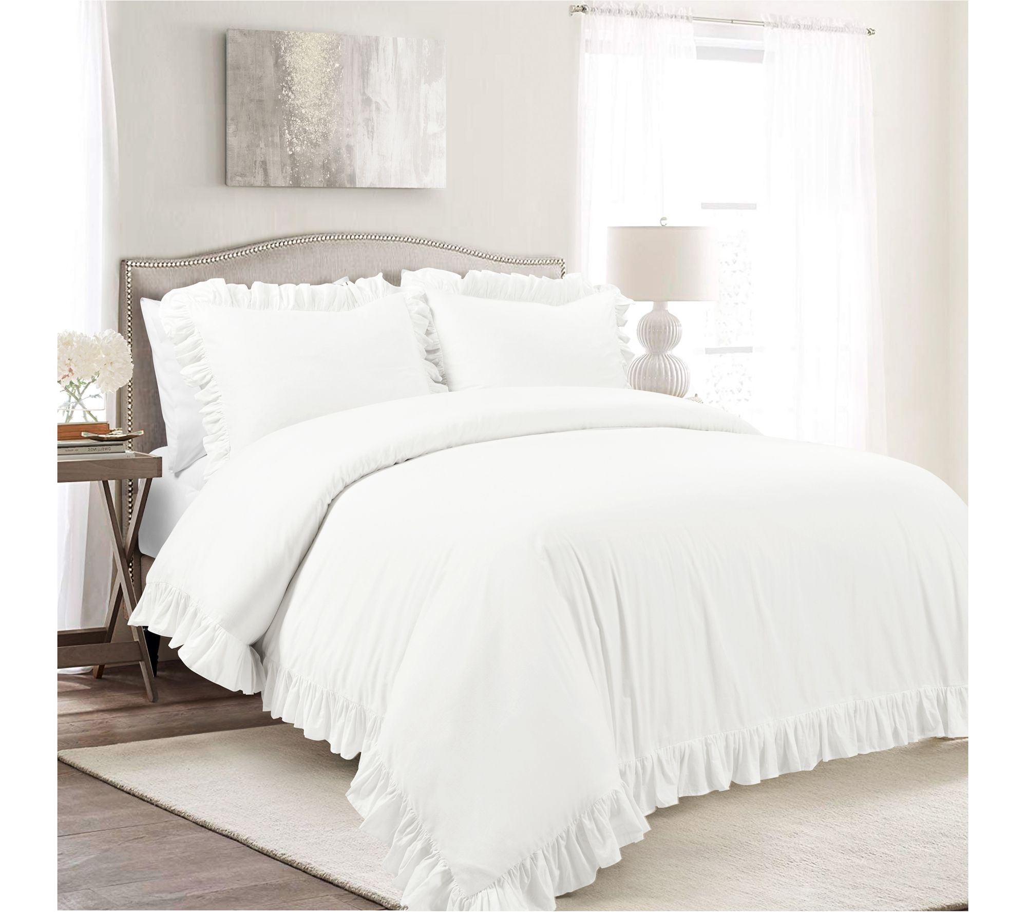 Reyna Cotton 3-Piece King Duvet Cover Set by Lush Decor