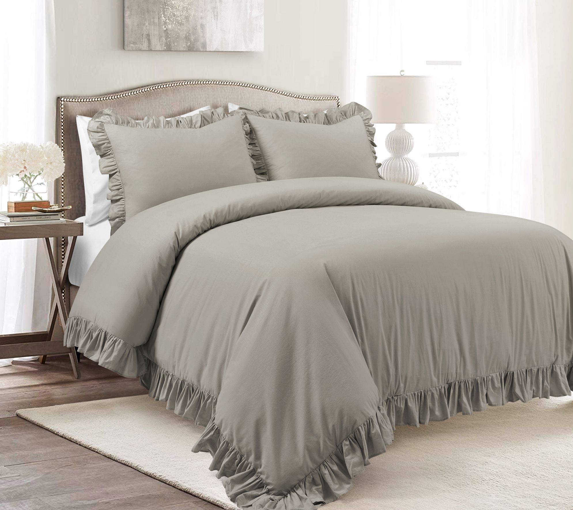 Reyna Cotton 3-Piece King Duvet Cover Set by Lush Decor