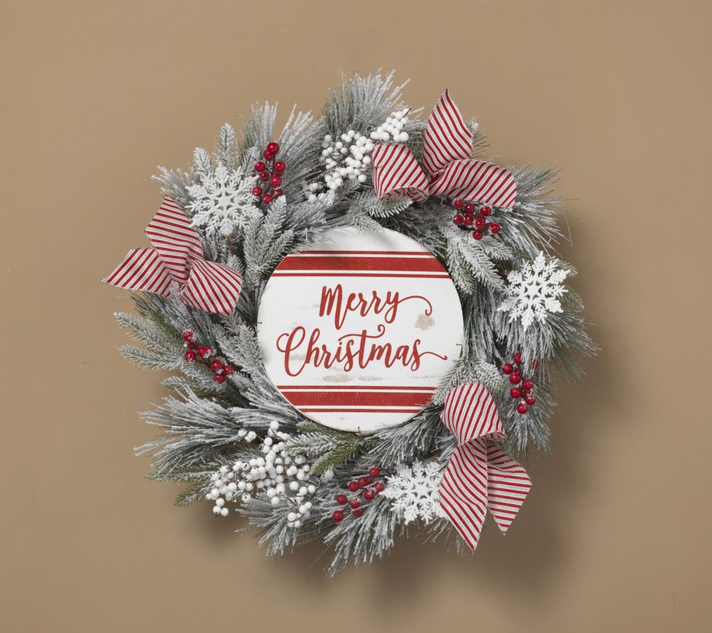 Gerson International 24" White Holiday Wreath