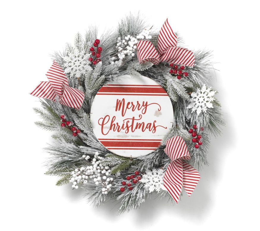 Gerson International 24" White Holiday Wreath