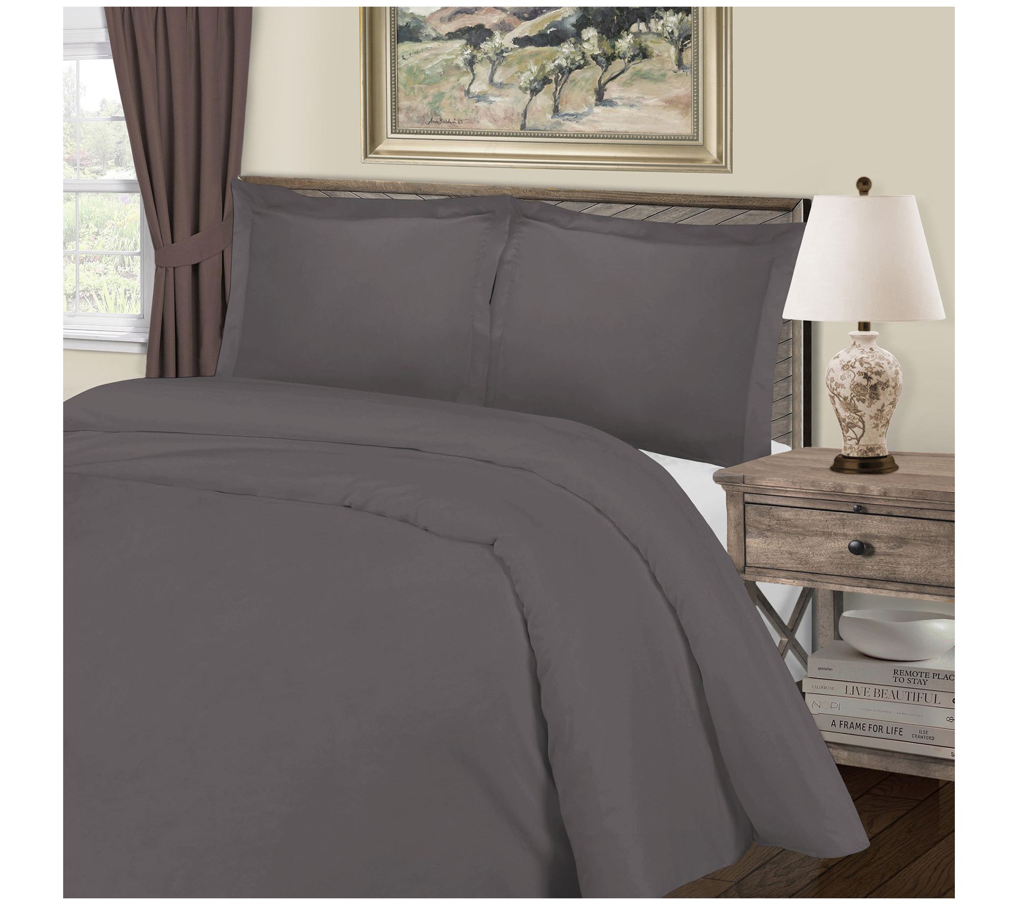 Superior Solid Cotton-Blend Duvet Cover, King/California King