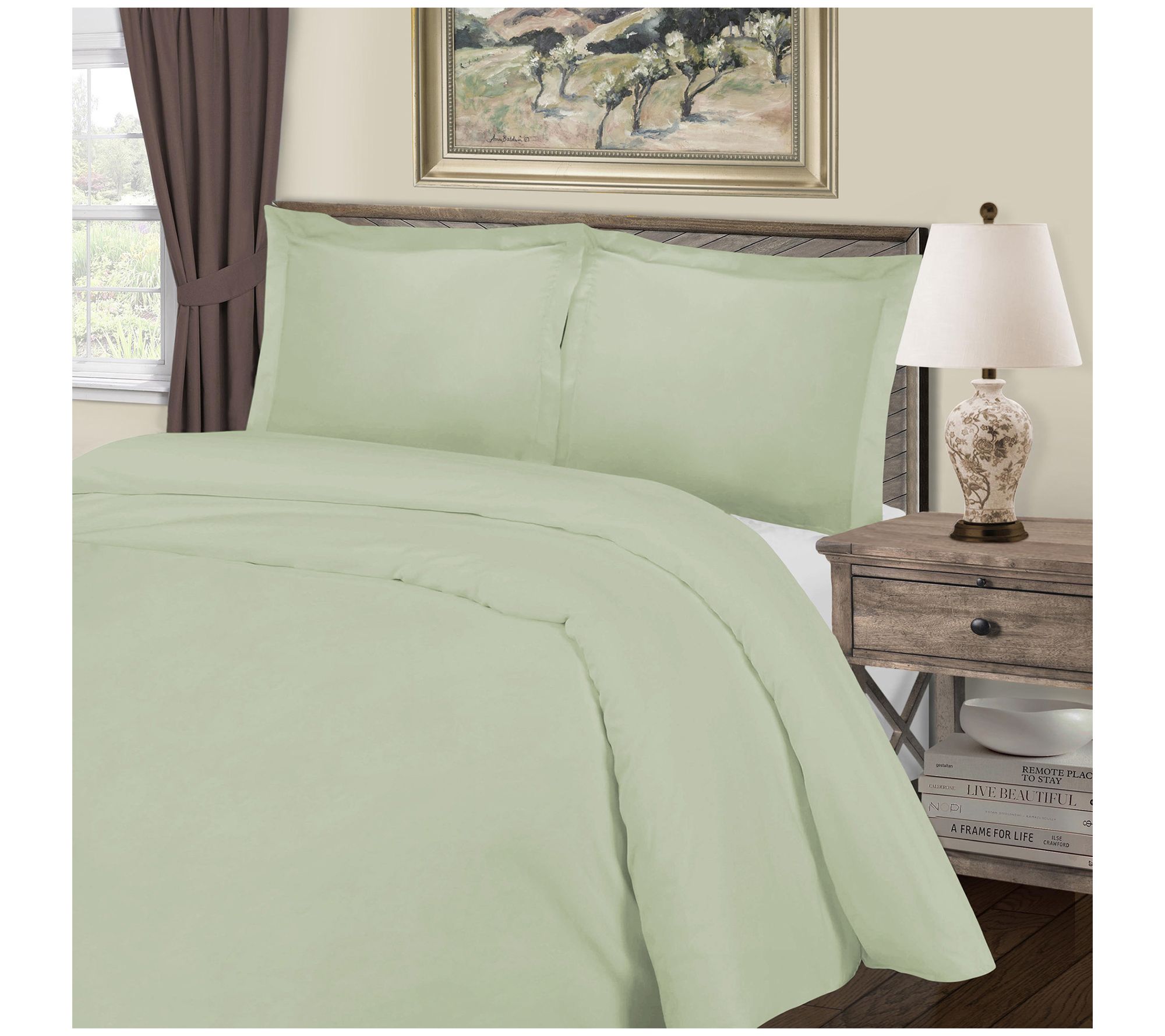 Superior Solid Cotton-Blend Duvet Cover, King/California King