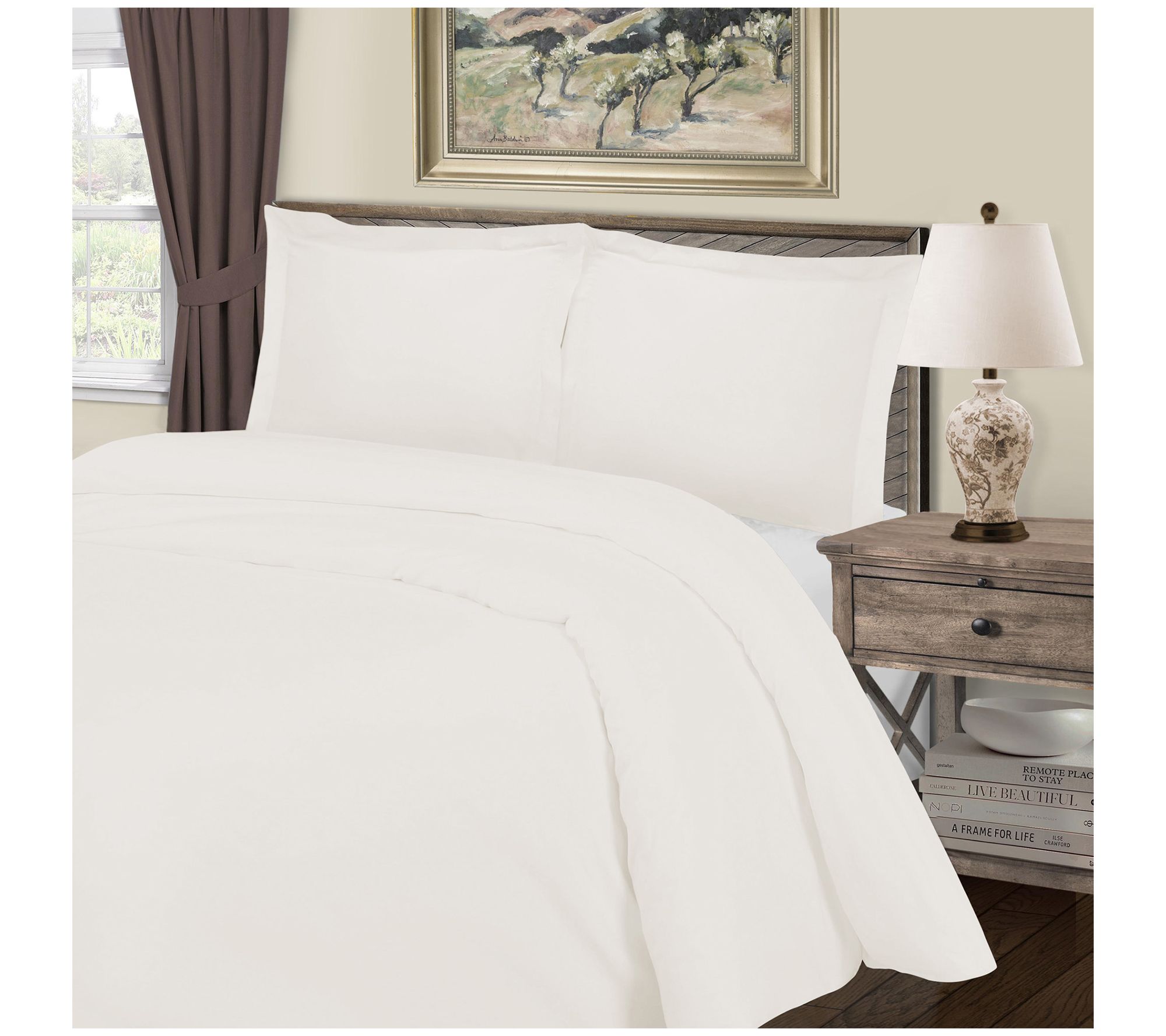 Superior Solid Cotton-Blend Duvet Cover, King/California King
