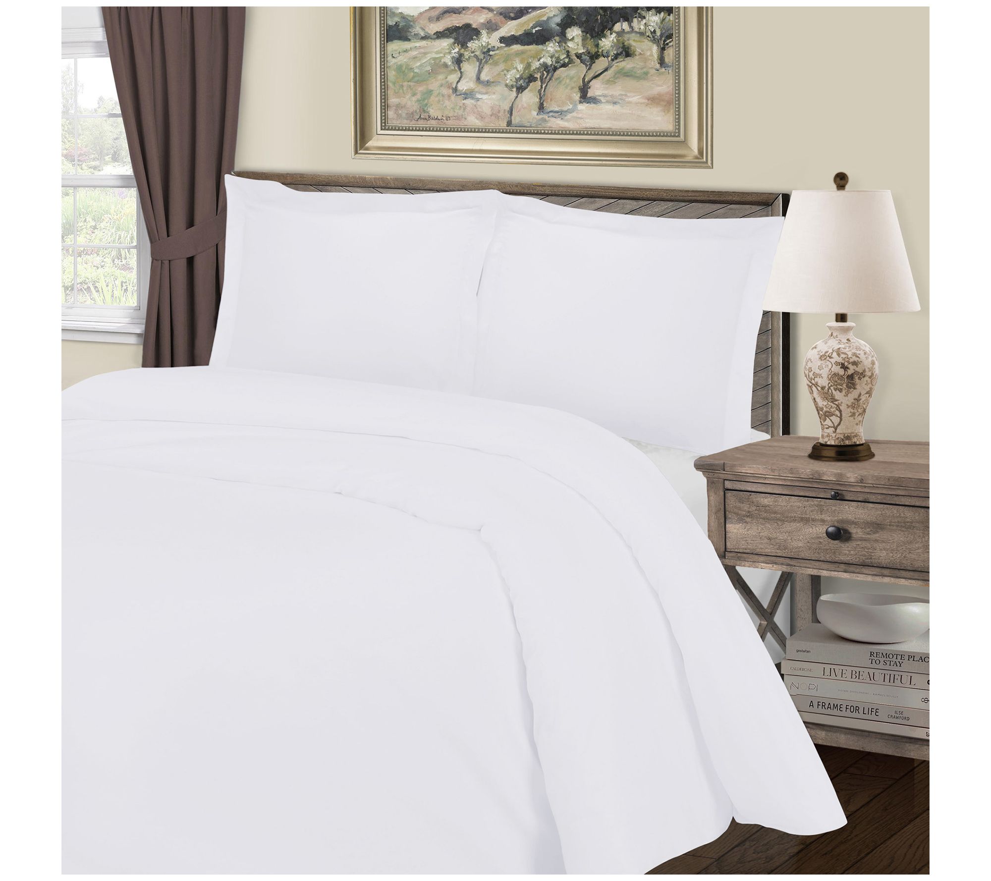 Superior Solid Cotton-Blend Duvet Cover, King/California King
