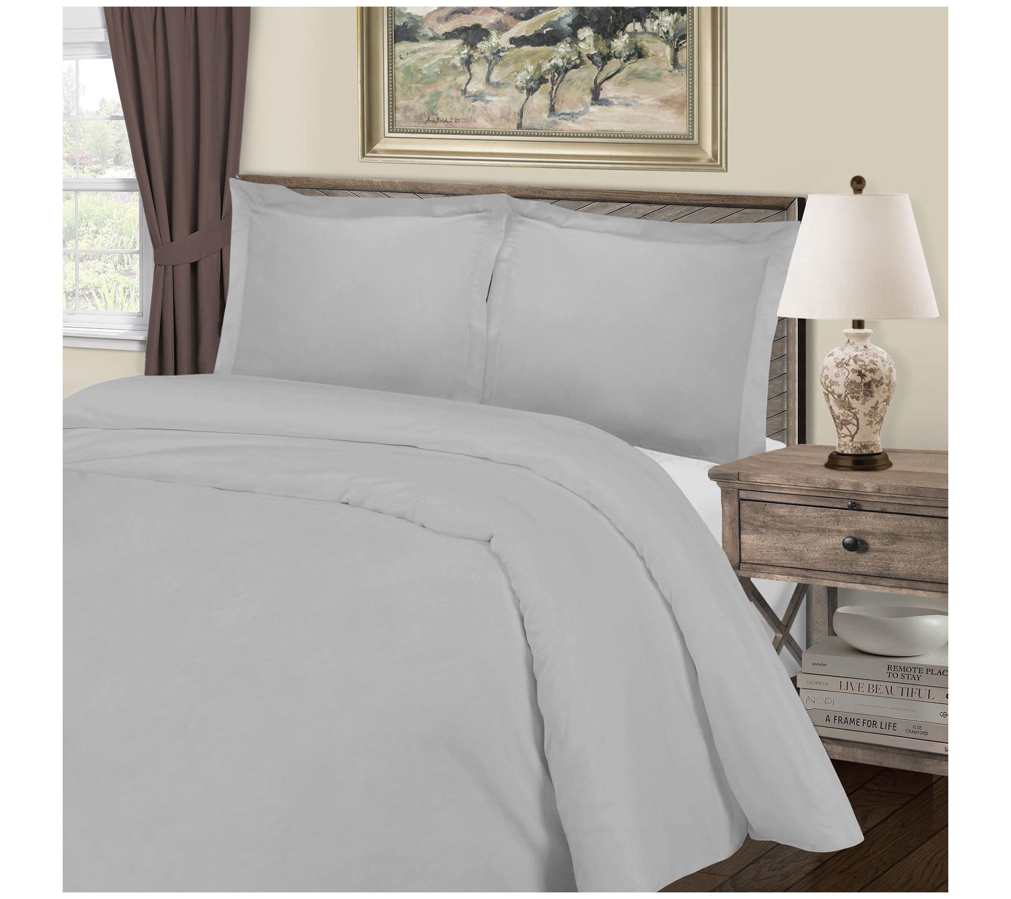 Superior Solid Cotton-Blend Duvet Cover, King/California King