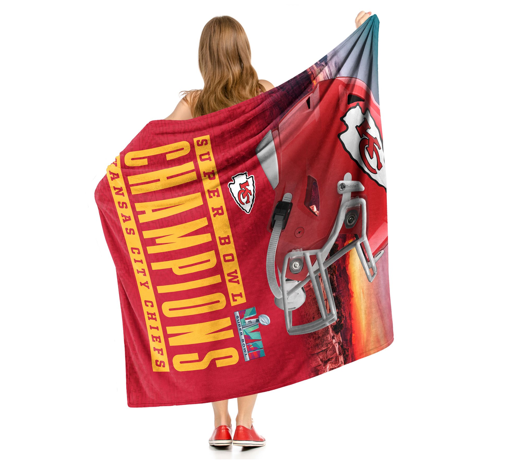 The Northwest Group Kansas City Chiefs vs. Tampa Bay Buccaneers Super Bowl  LV Matchup 50'' x 60'' Personalized Silk Touch Sherpa Throw