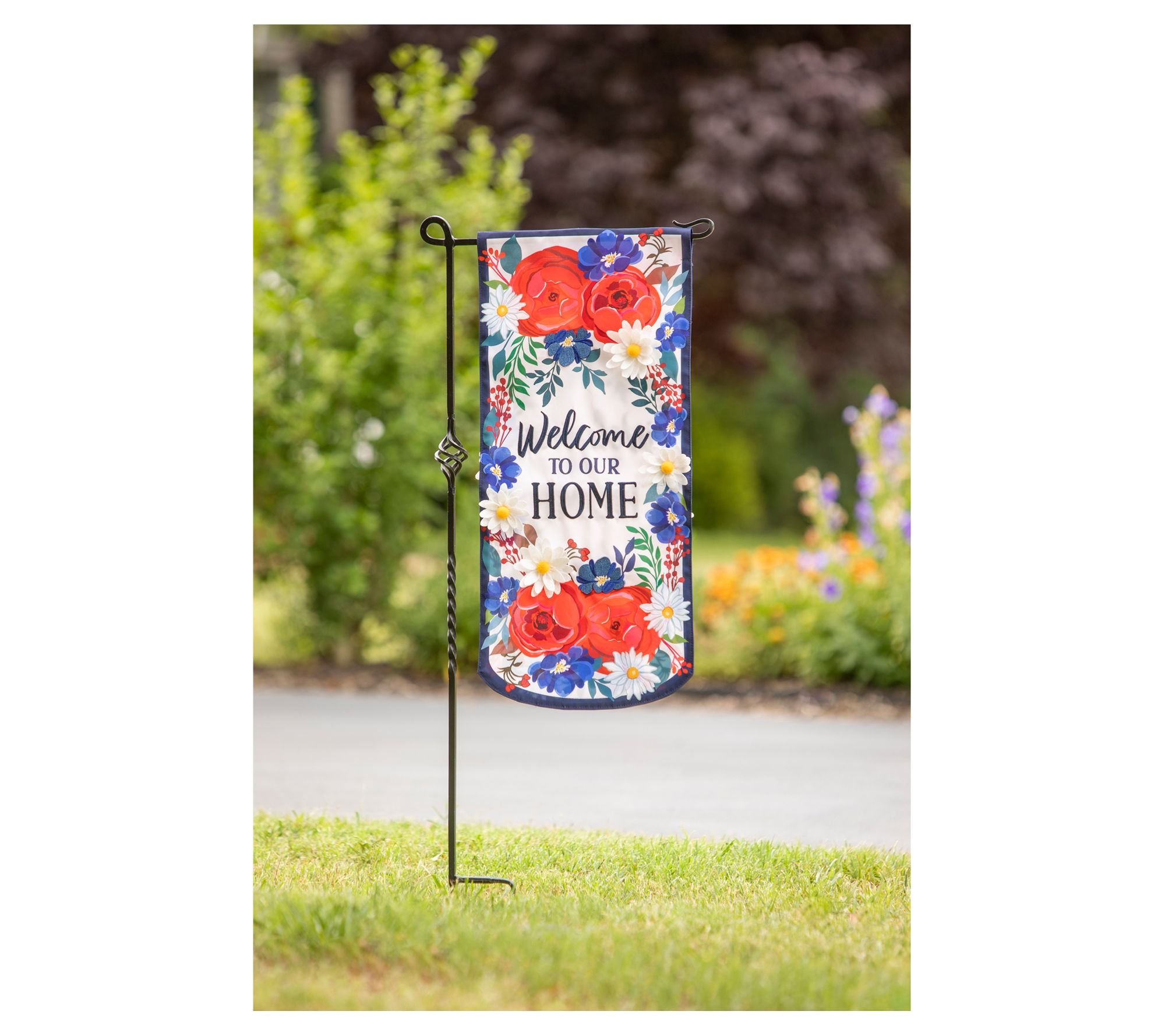 Evergreen Patriotic to Our Home Garden Banner Flag
