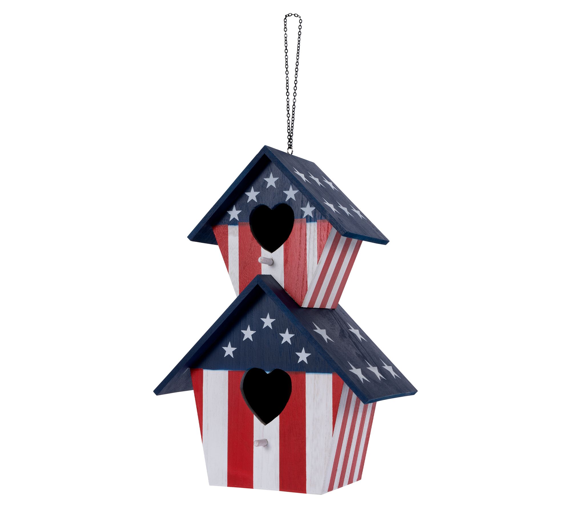 Backyard Expressions 2 Compartment Hanging Wooden Birdhouse